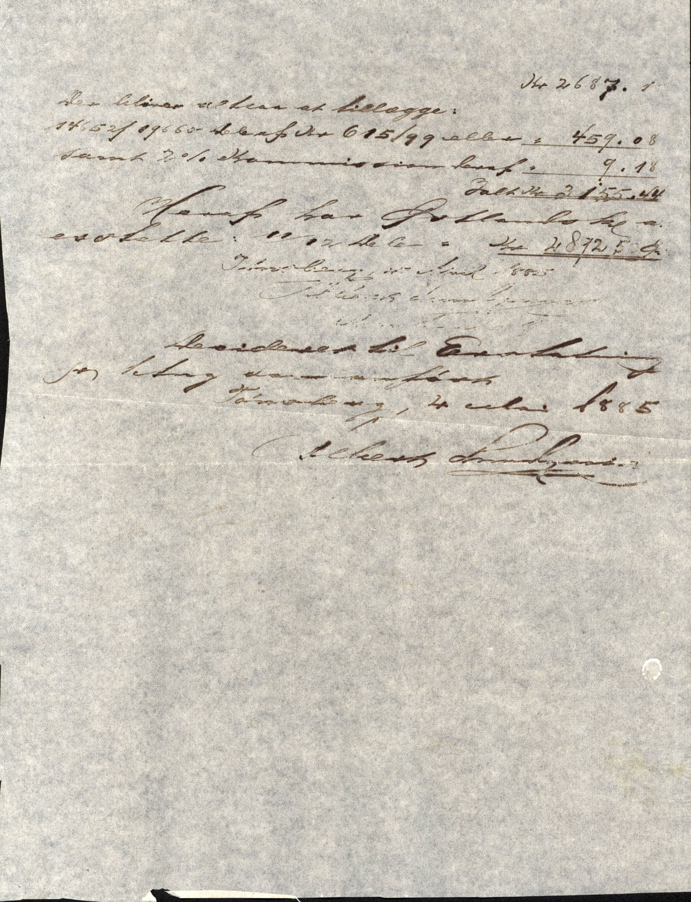 Pa 63 - Østlandske skibsassuranceforening, VEMU/A-1079/G/Ga/L0018/0008: Havaridokumenter / Minerva, Medora, Memoria, Medbør, Lucie, 1885, p. 22