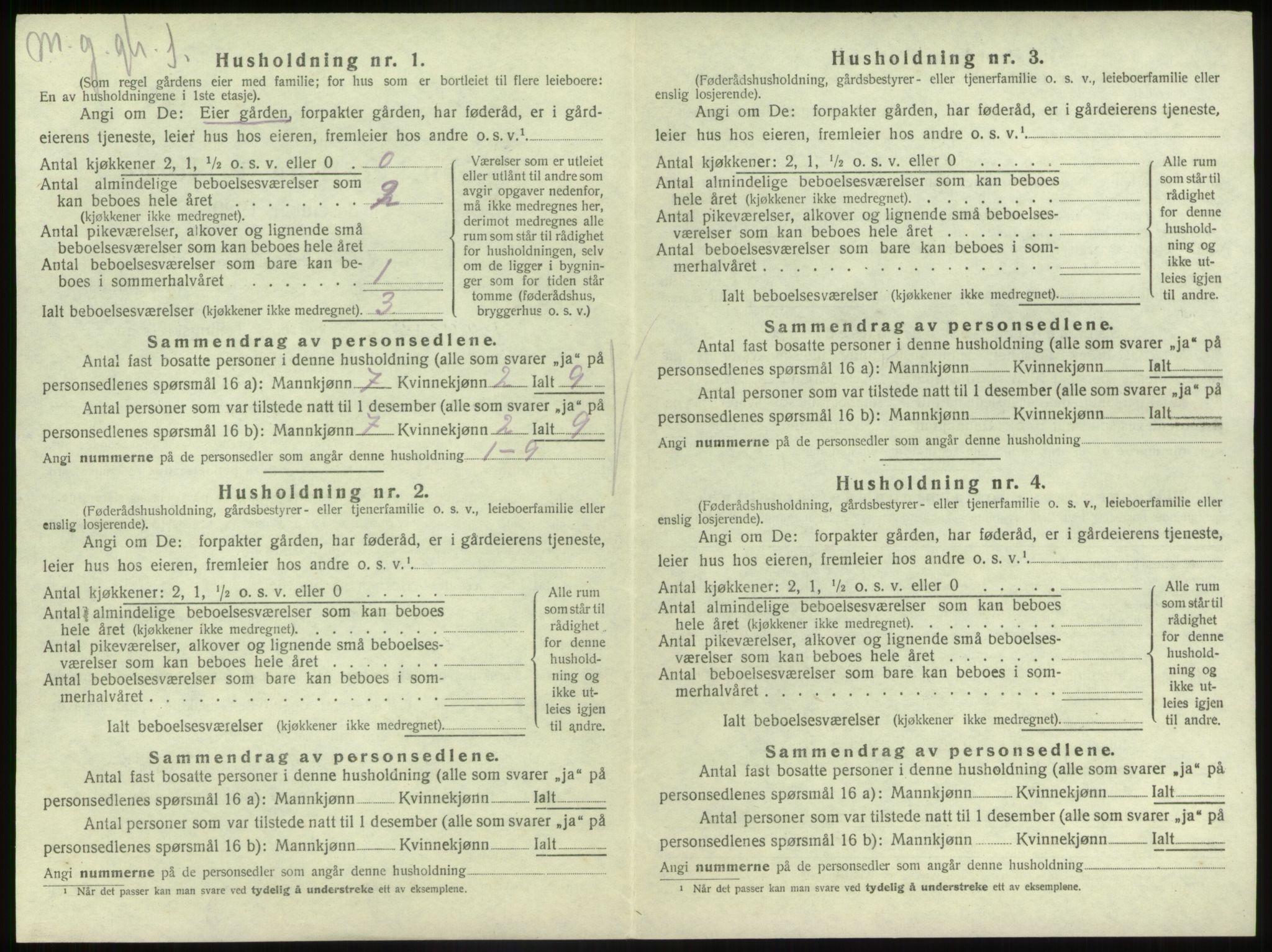 SAB, 1920 census for Gaular, 1920, p. 485