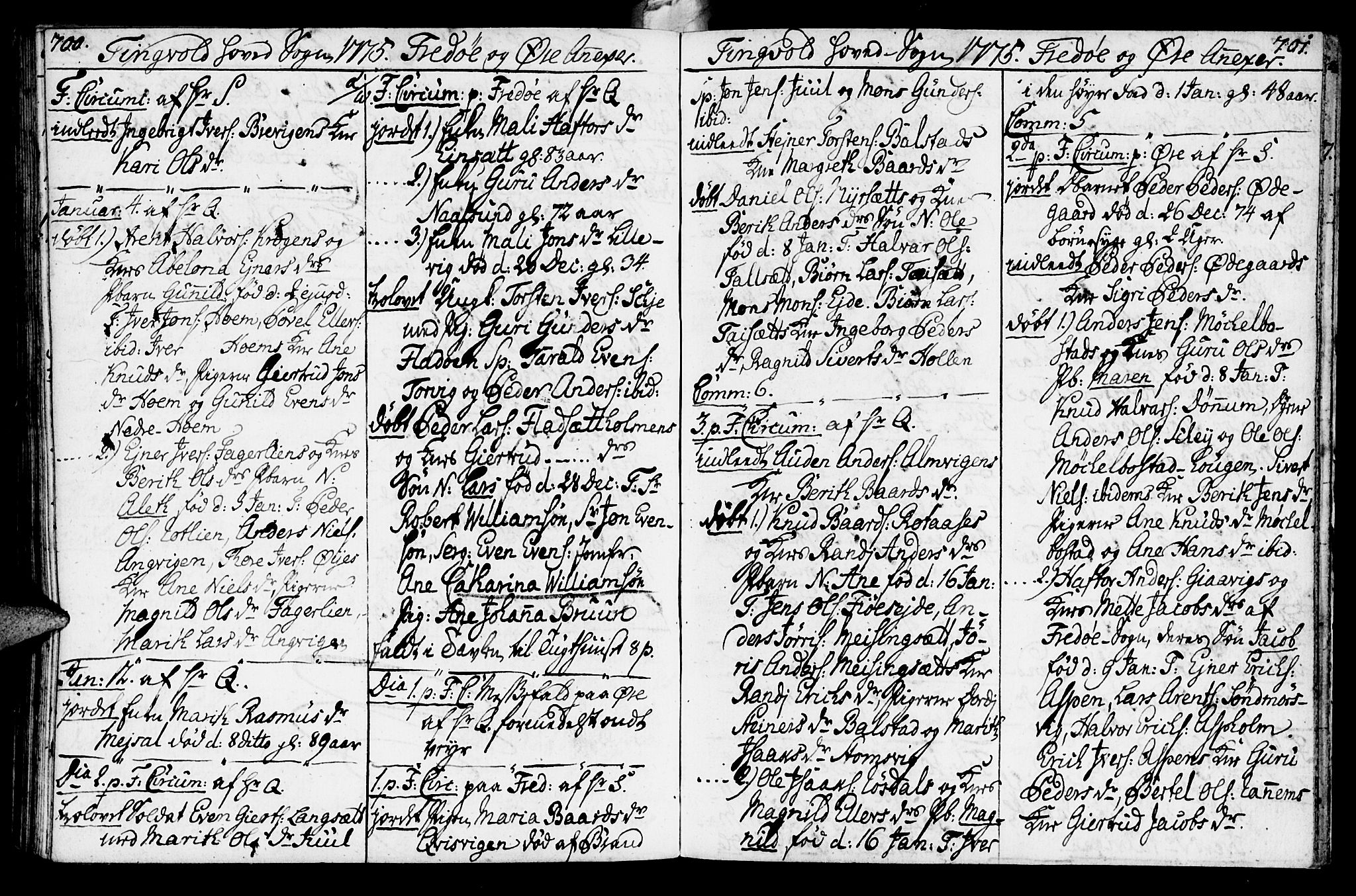 Ministerialprotokoller, klokkerbøker og fødselsregistre - Møre og Romsdal, AV/SAT-A-1454/586/L0979: Parish register (official) no. 586A05, 1751-1776, p. 700-701