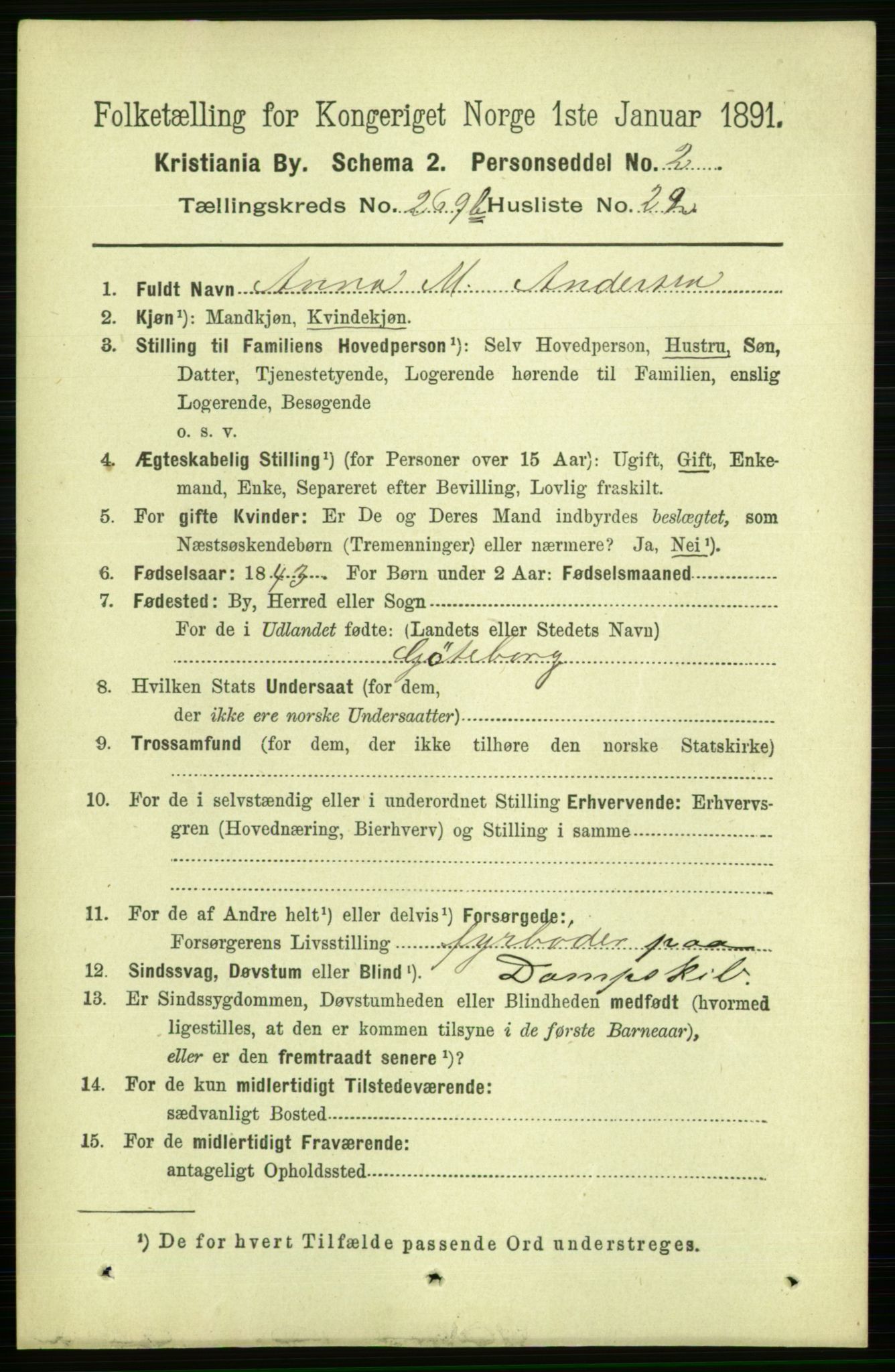 RA, 1891 census for 0301 Kristiania, 1891, p. 107409