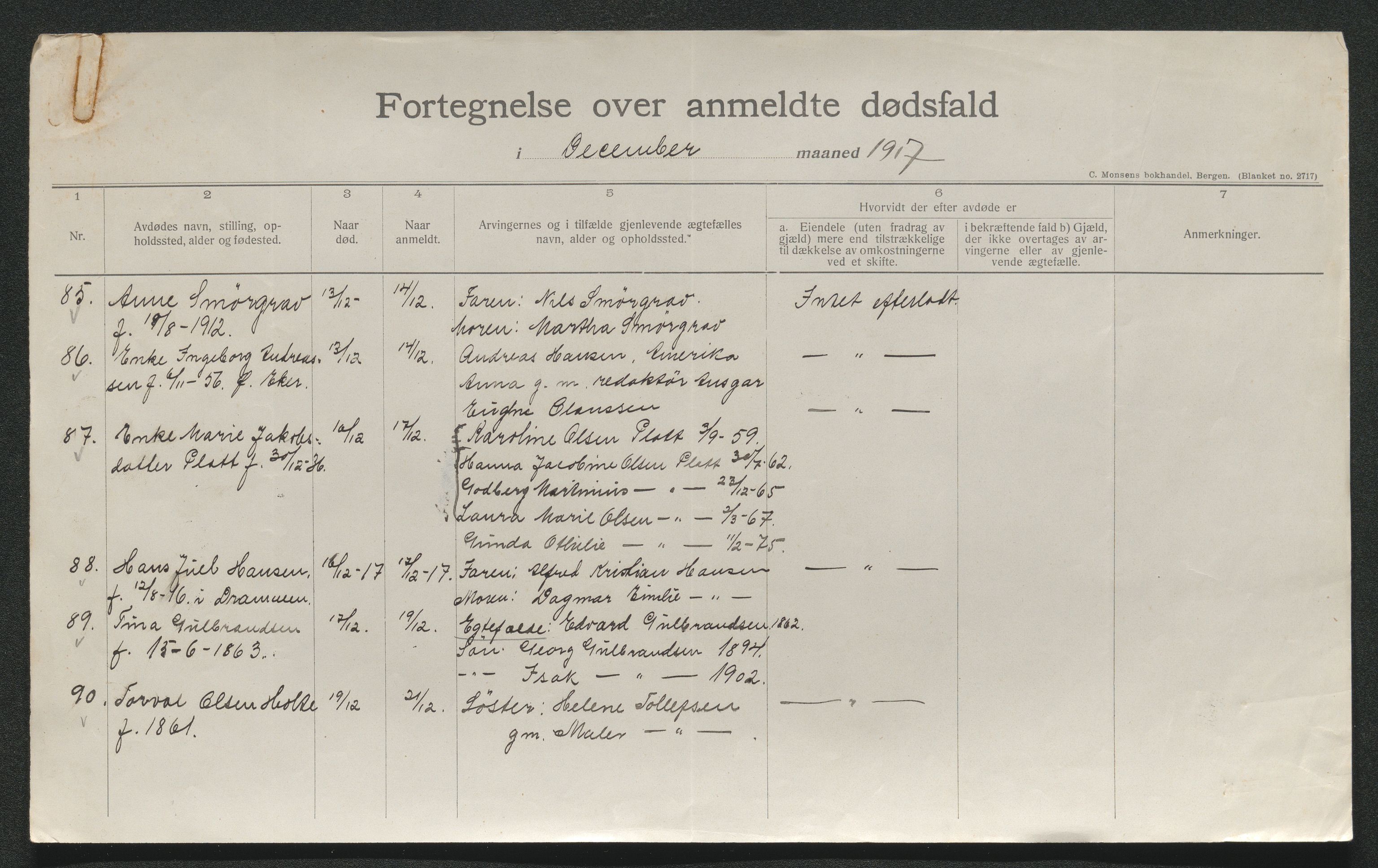 Eiker, Modum og Sigdal sorenskriveri, AV/SAKO-A-123/H/Ha/Hab/L0038: Dødsfallsmeldinger, 1916-1917, p. 725