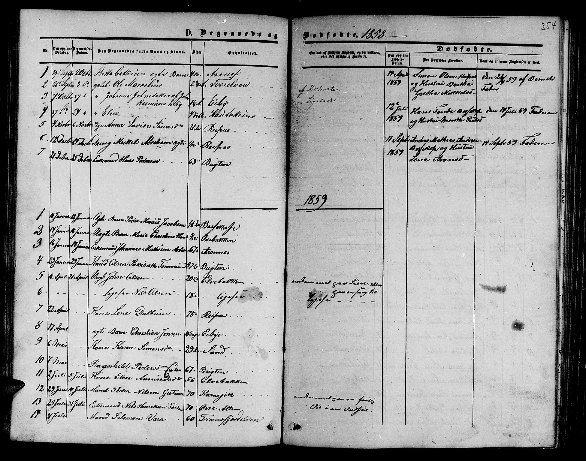 Alta sokneprestkontor, AV/SATØ-S-1338/H/Hb/L0001.klokk: Parish register (copy) no. 1, 1858-1878, p. 353-354