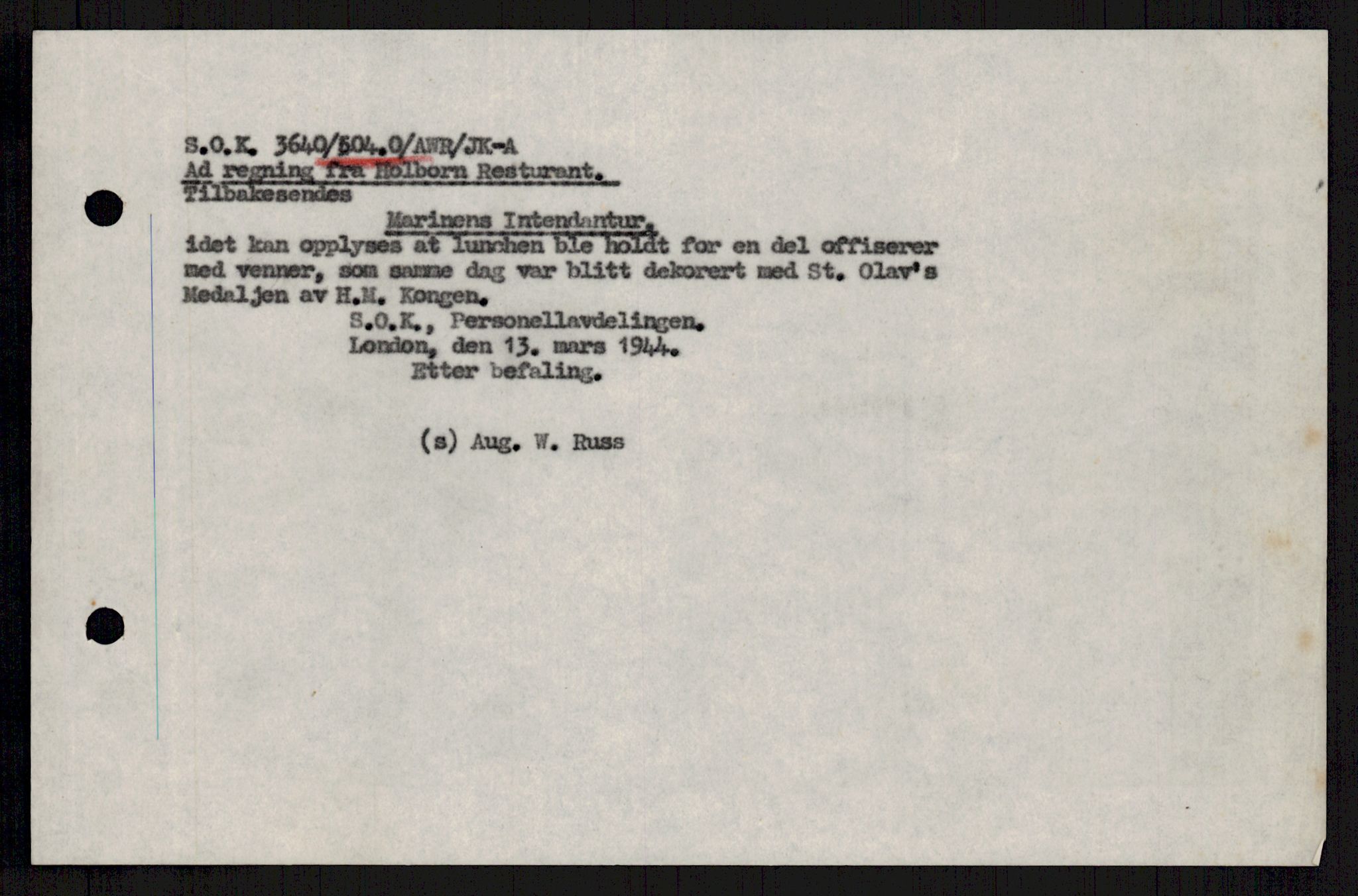 Forsvaret, Sjøforsvarets overkommando, AV/RA-RAFA-2035/D/Dc/L0305: --, 1940-1946, p. 43