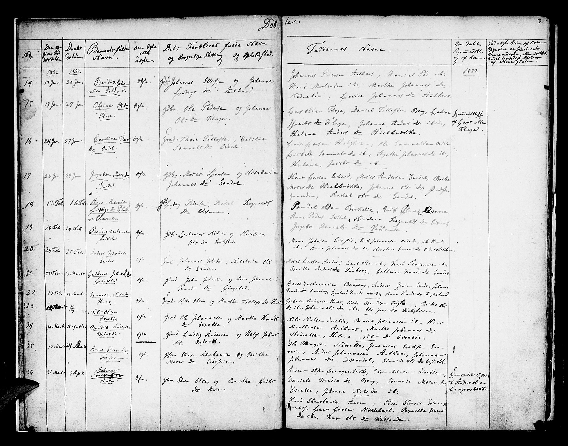 Jølster sokneprestembete, SAB/A-80701/H/Haa/Haaa/L0008: Parish register (official) no. A 8, 1821-1833, p. 3