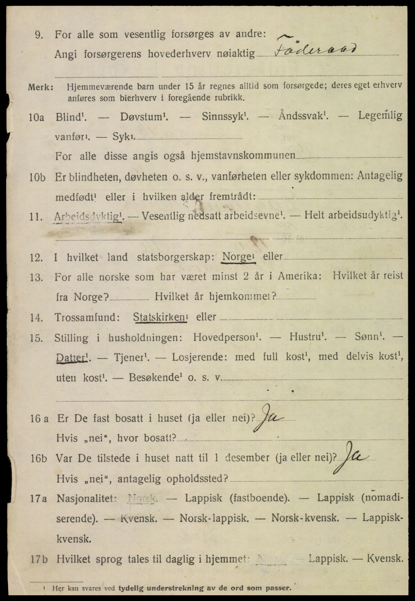 SAT, 1920 census for Vemundvik, 1920, p. 3716