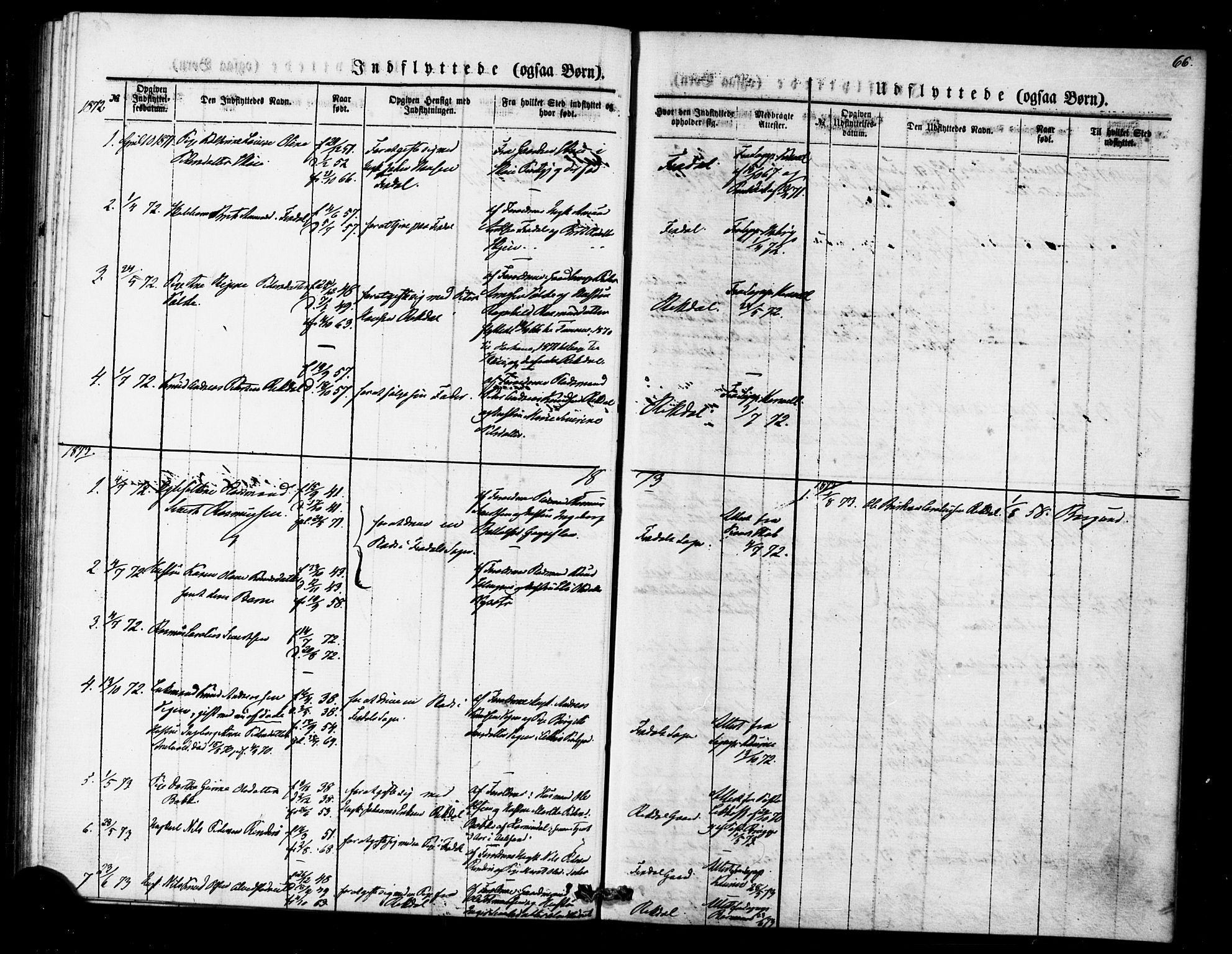 Ministerialprotokoller, klokkerbøker og fødselsregistre - Møre og Romsdal, SAT/A-1454/540/L0540: Parish register (official) no. 540A01, 1872-1883, p. 66