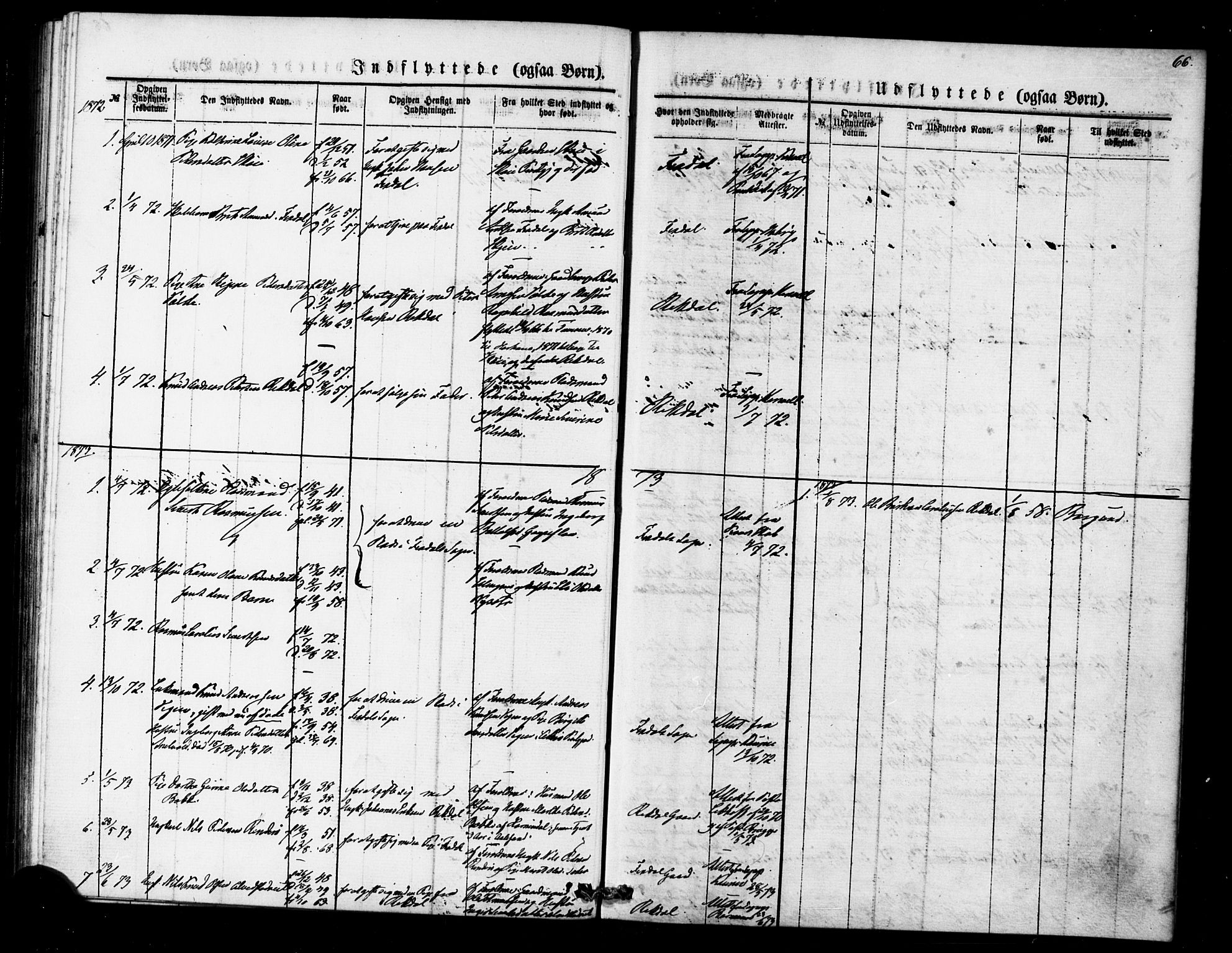 Ministerialprotokoller, klokkerbøker og fødselsregistre - Møre og Romsdal, AV/SAT-A-1454/540/L0540: Parish register (official) no. 540A01, 1872-1883, p. 66