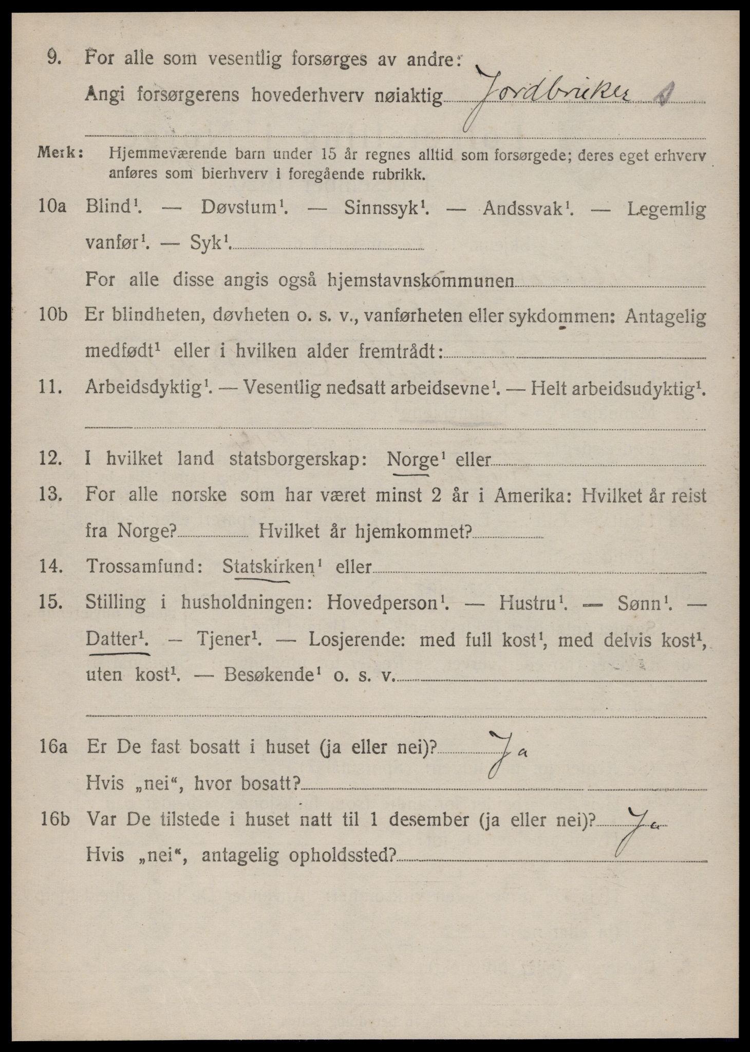 SAT, 1920 census for Vestnes, 1920, p. 1908
