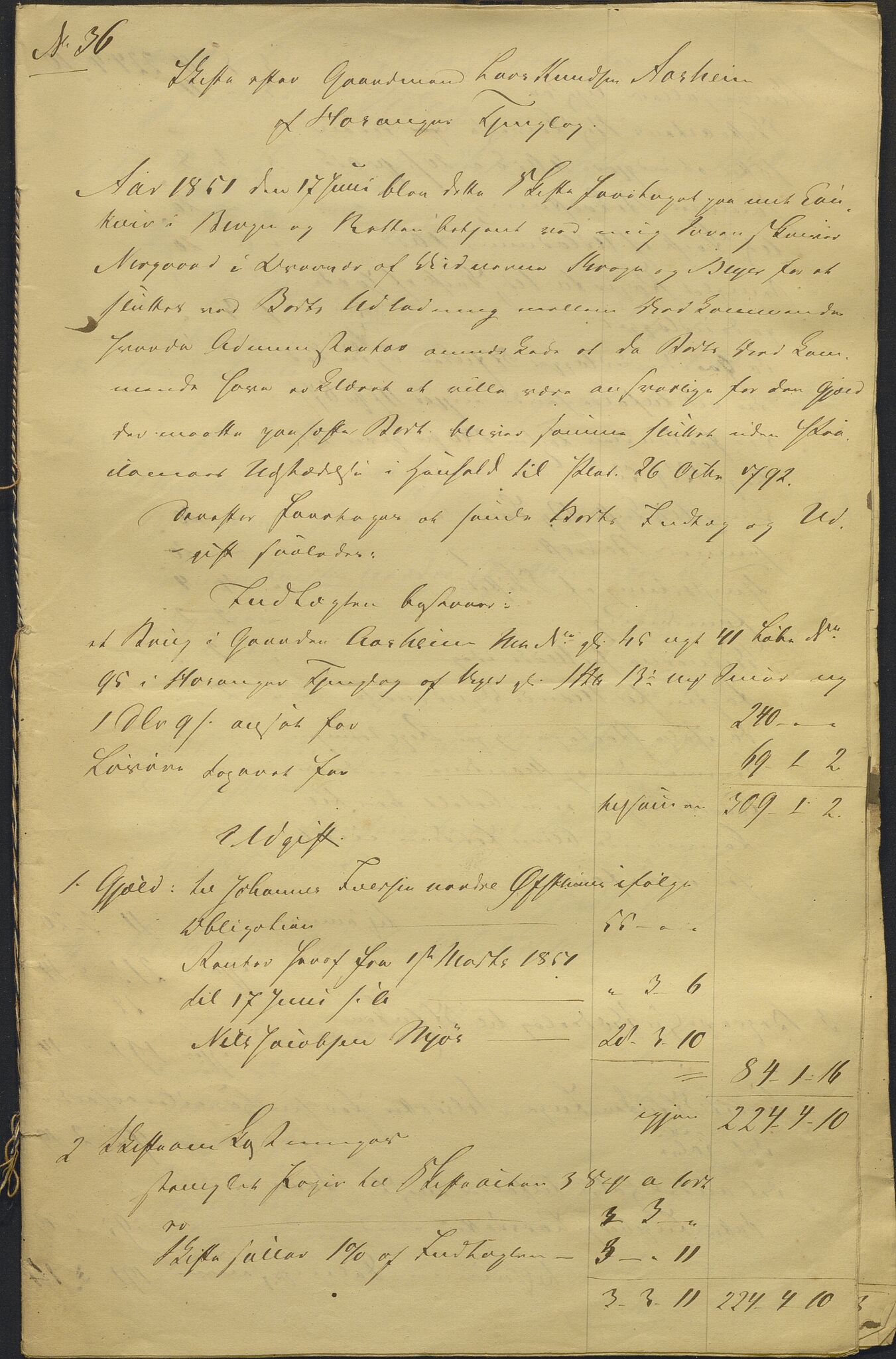 Nordhordland sorenskrivar, AV/SAB-A-2901/1/H/Hd/Hdb/L0001: Konsept til utlodningar, 1850-1852, p. 354