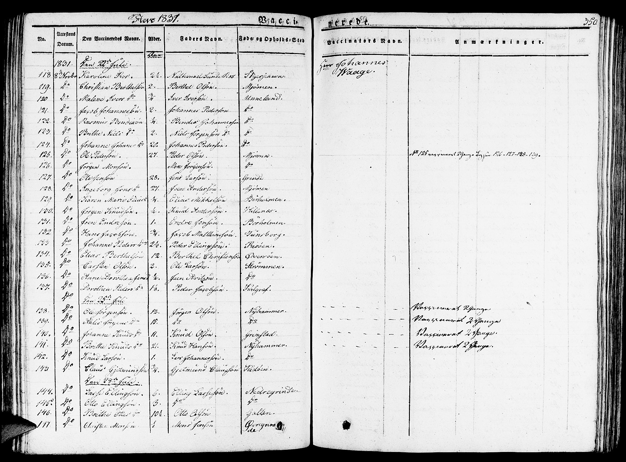 Gulen sokneprestembete, AV/SAB-A-80201/H/Haa/Haaa/L0019: Parish register (official) no. A 19, 1826-1836, p. 350