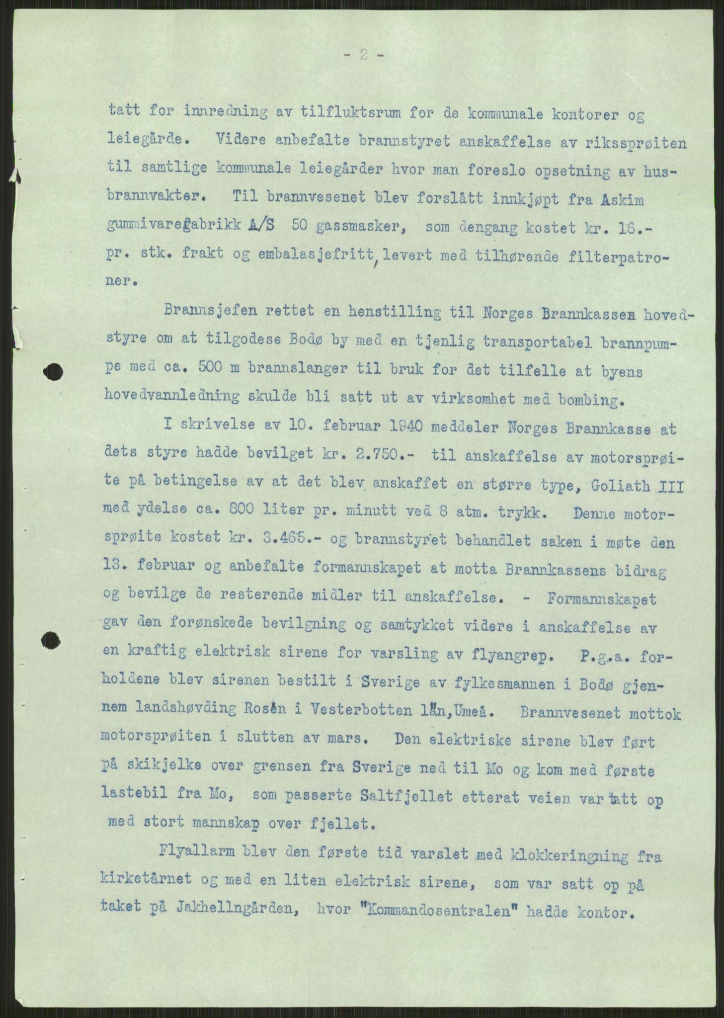 Forsvaret, Forsvarets krigshistoriske avdeling, AV/RA-RAFA-2017/Y/Ya/L0017: II-C-11-31 - Fylkesmenn.  Rapporter om krigsbegivenhetene 1940., 1940, p. 71