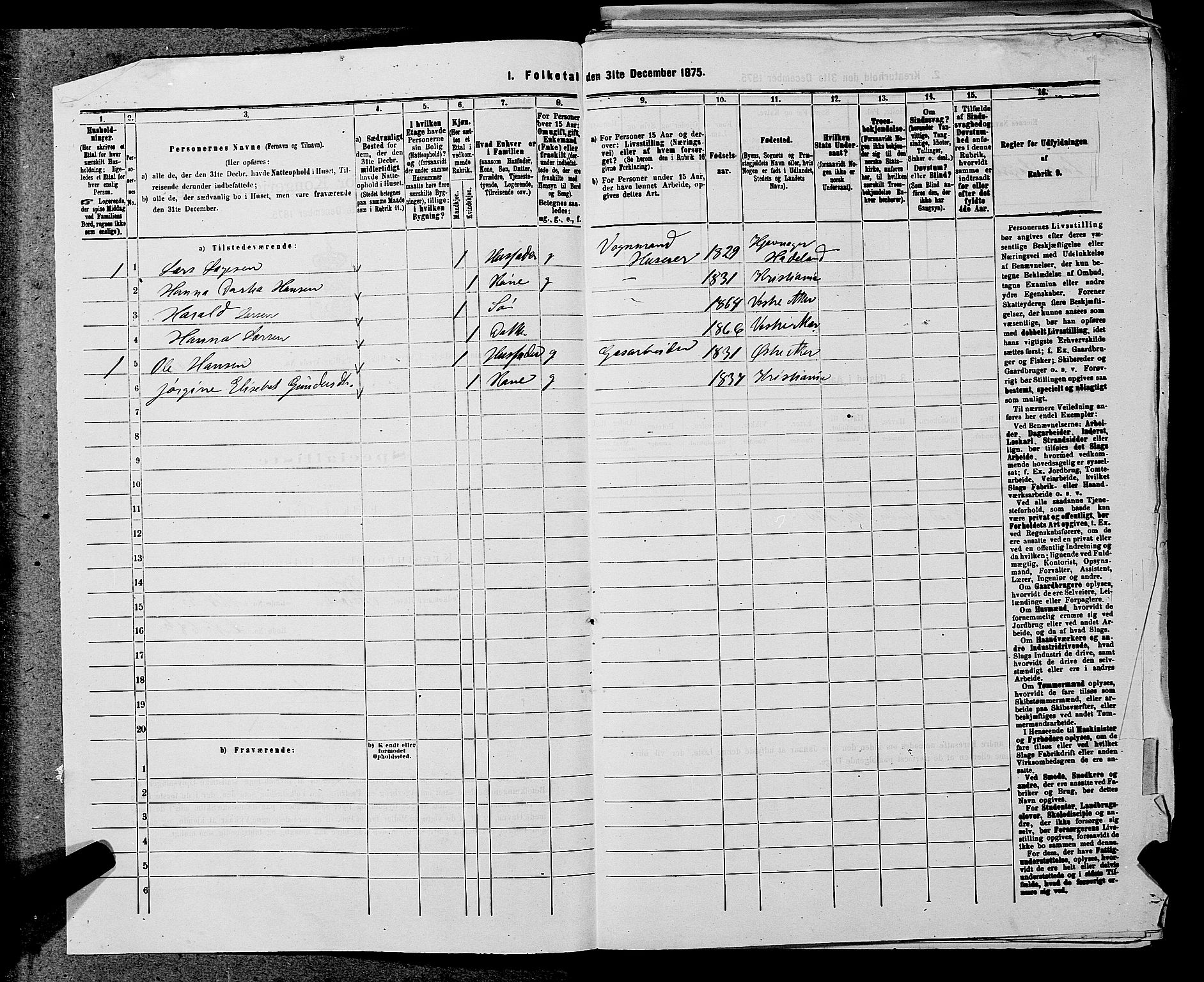 RA, 1875 census for 0218aP Vestre Aker, 1875, p. 1521