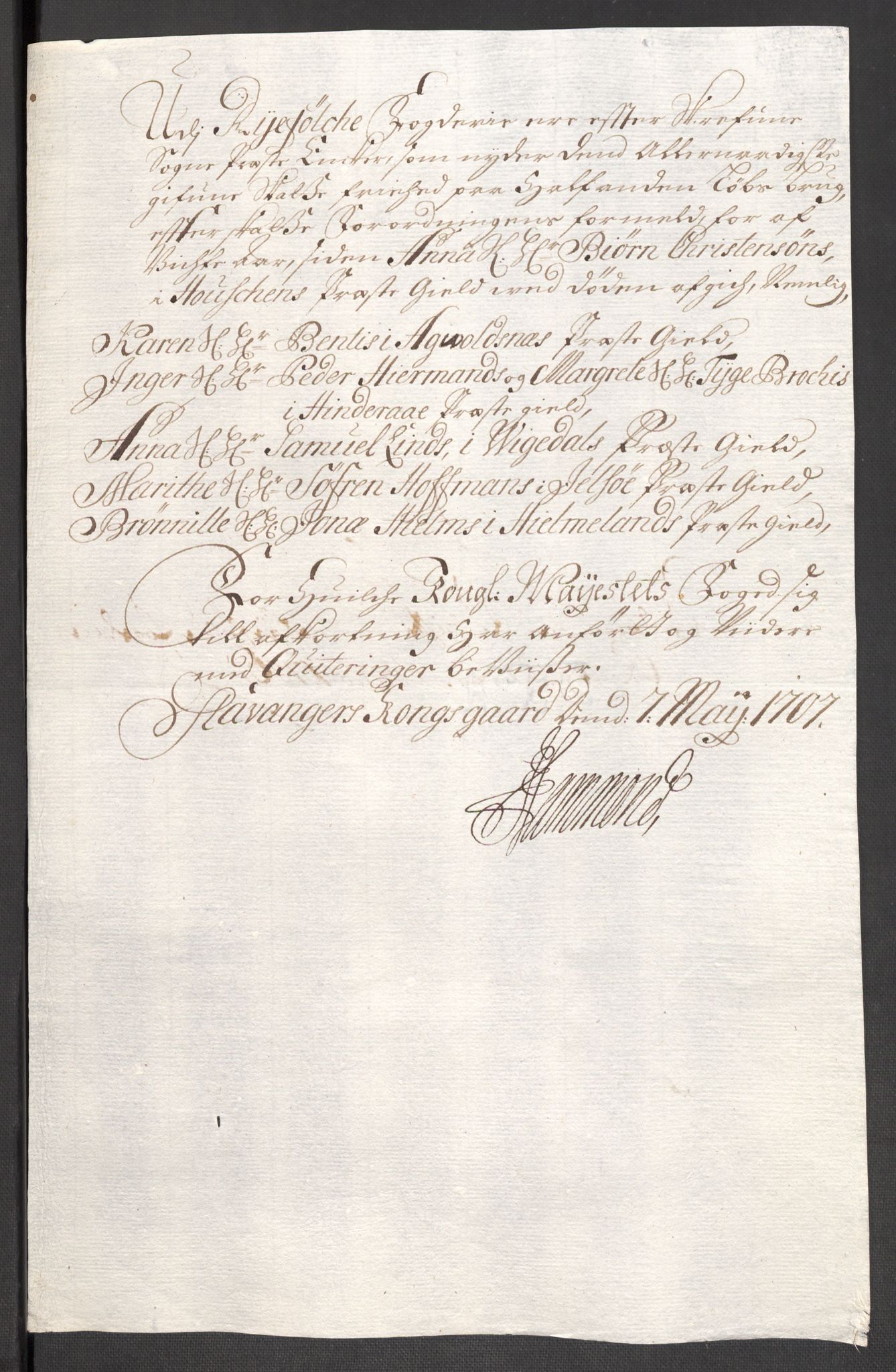 Rentekammeret inntil 1814, Reviderte regnskaper, Fogderegnskap, RA/EA-4092/R47/L2861: Fogderegnskap Ryfylke, 1706-1709, p. 50