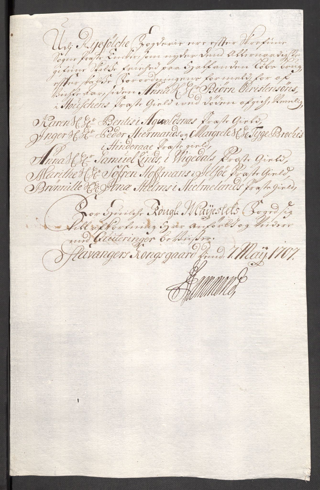 Rentekammeret inntil 1814, Reviderte regnskaper, Fogderegnskap, AV/RA-EA-4092/R47/L2861: Fogderegnskap Ryfylke, 1706-1709, p. 50