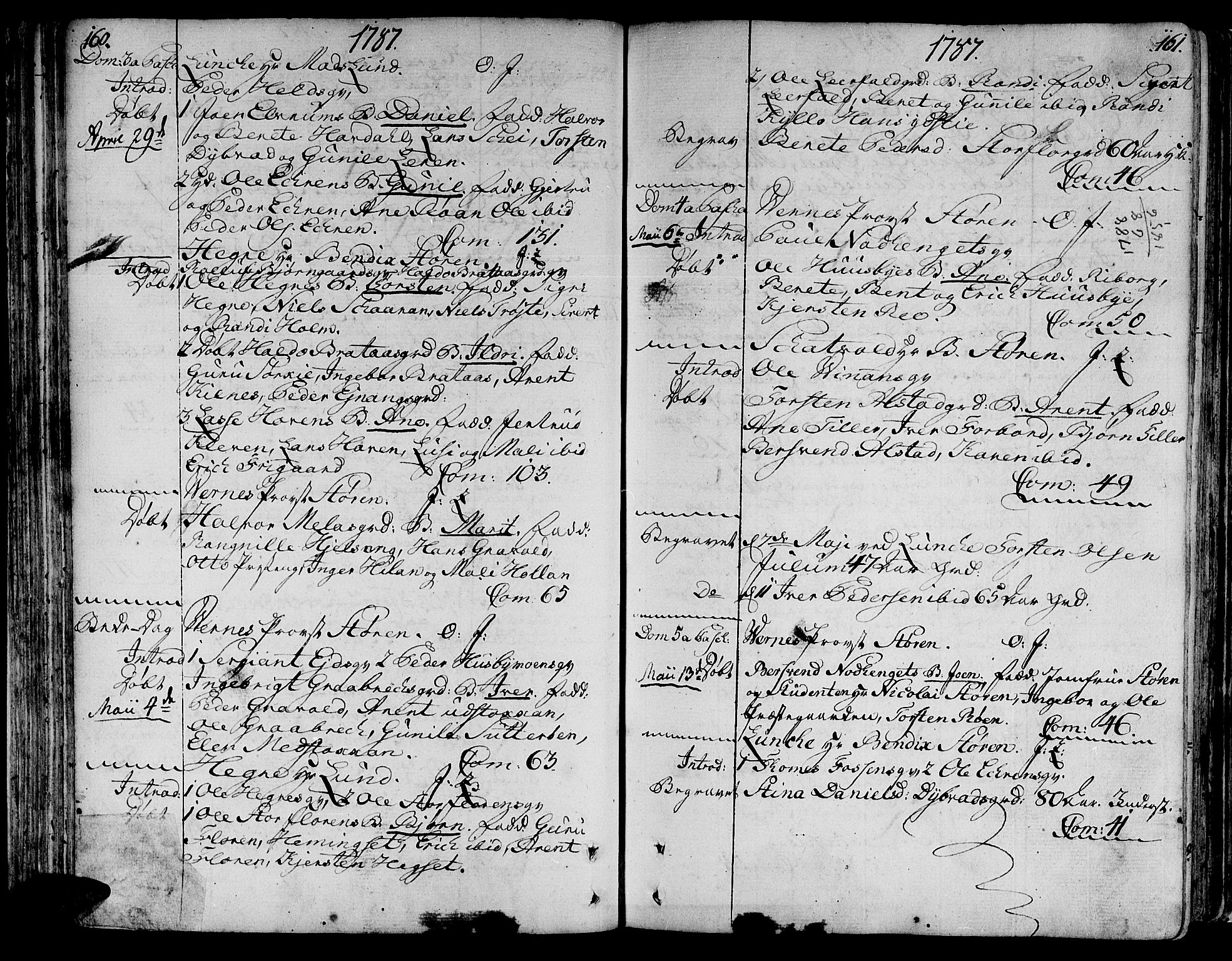 Ministerialprotokoller, klokkerbøker og fødselsregistre - Nord-Trøndelag, AV/SAT-A-1458/709/L0059: Parish register (official) no. 709A06, 1781-1797, p. 160-161