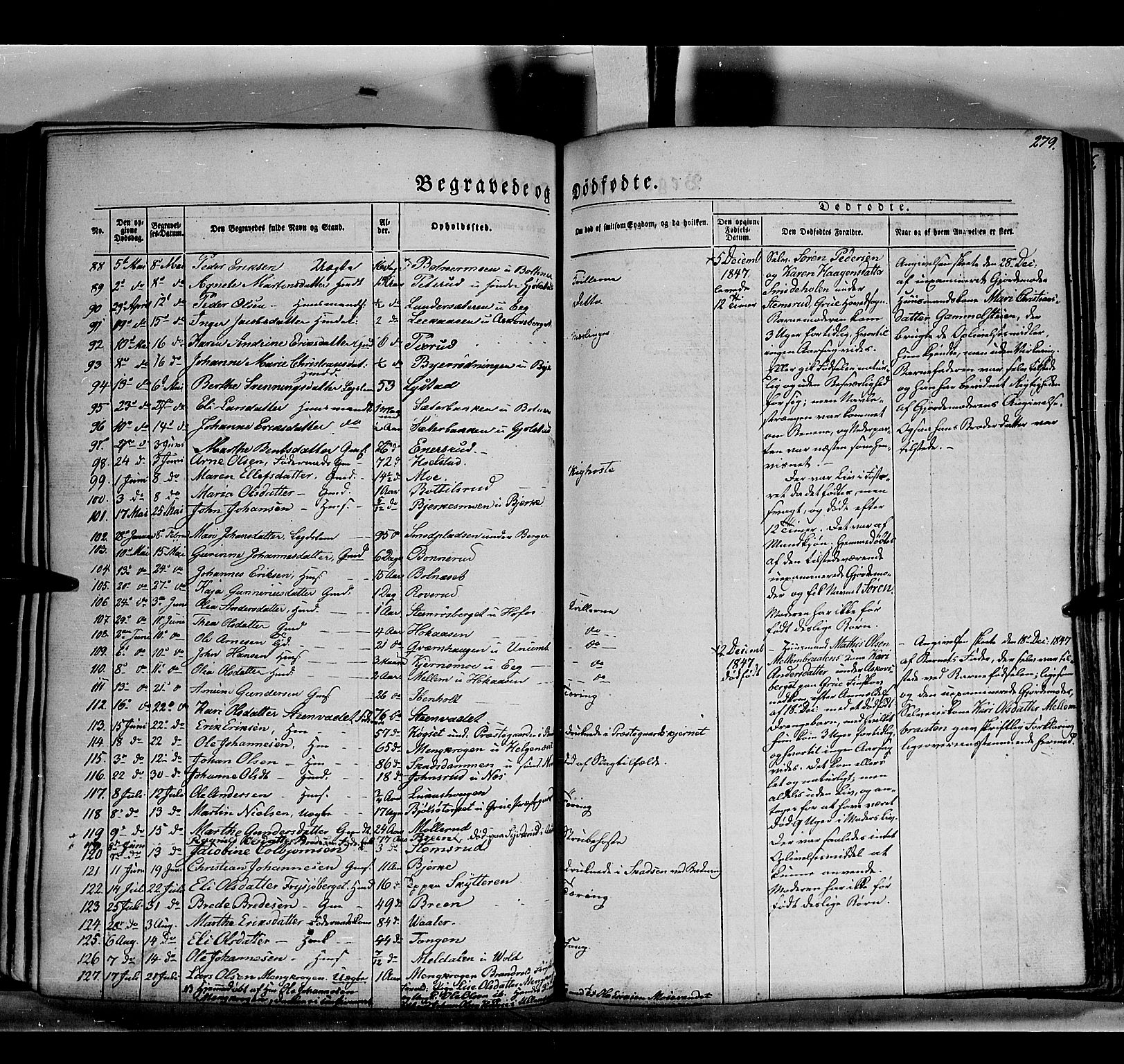 Grue prestekontor, SAH/PREST-036/H/Ha/Haa/L0008: Parish register (official) no. 8, 1847-1858, p. 279