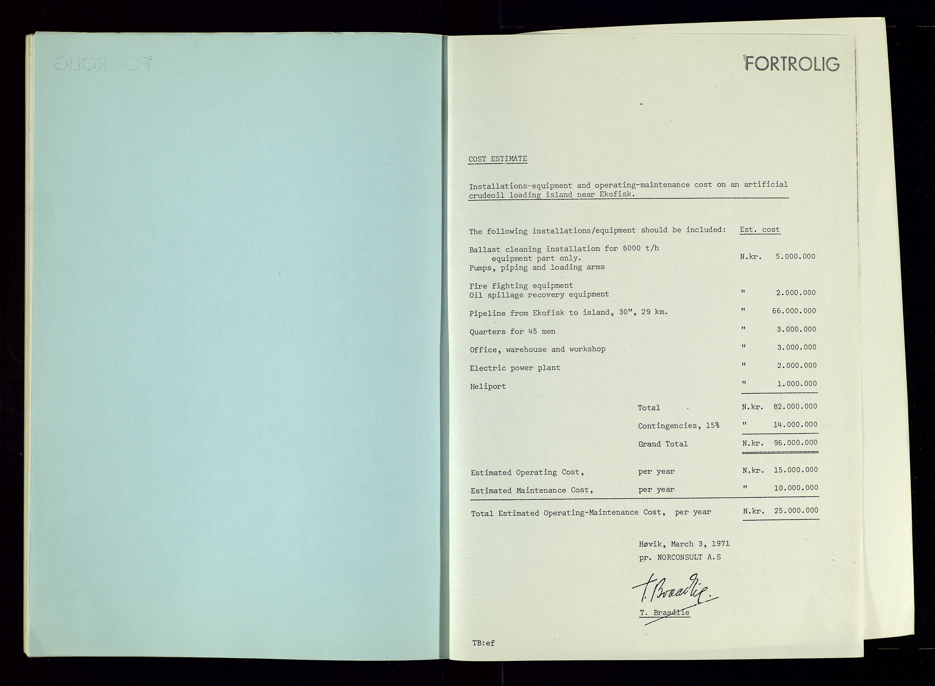 Industridepartementet, Oljekontoret, AV/SAST-A-101348/Dc/L0012: 742 Ekofisk prosjekt, prosjektstudier, div. protokoller ang oljeledning, 1971-1972