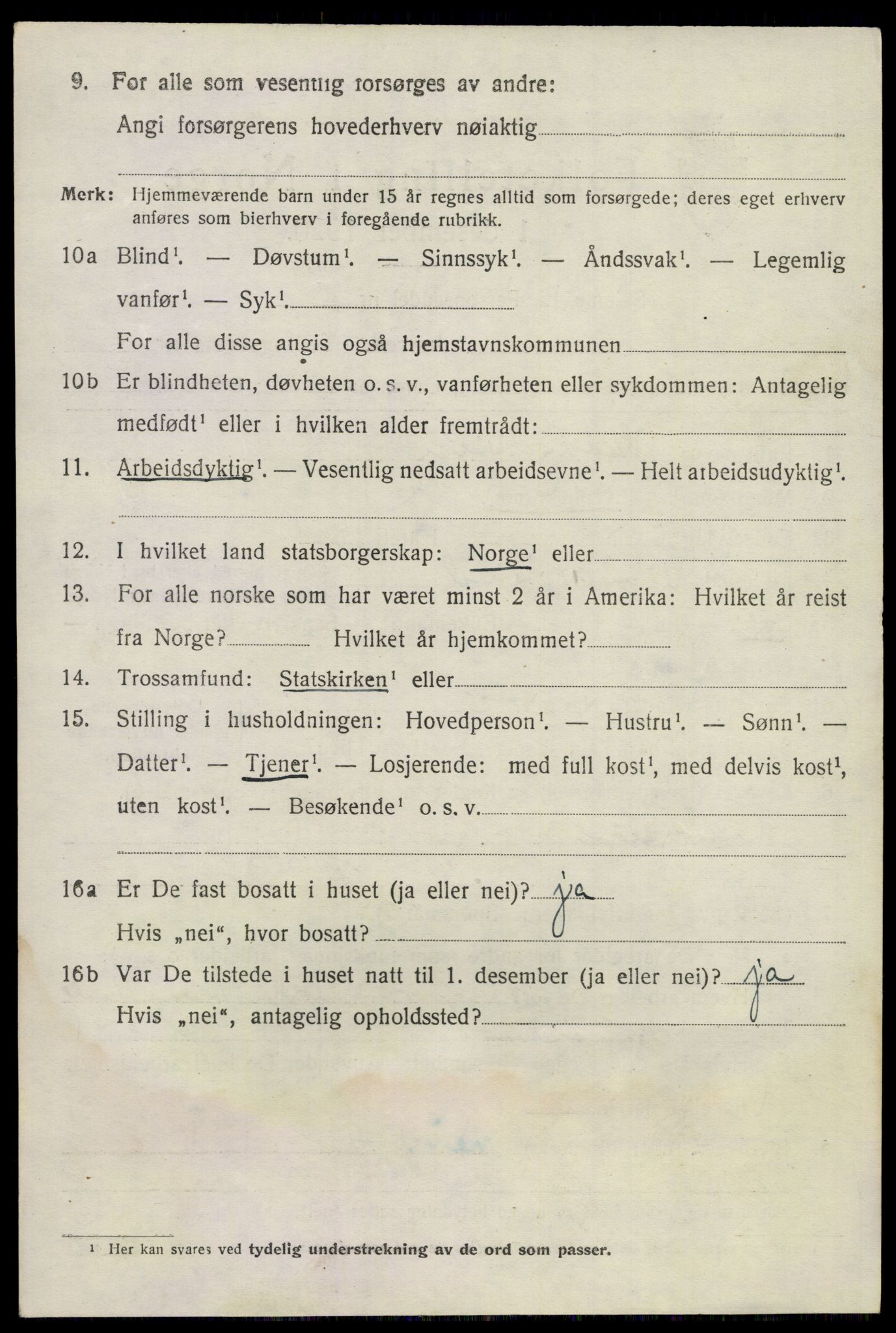 SAKO, 1920 census for Lunde, 1920, p. 4420