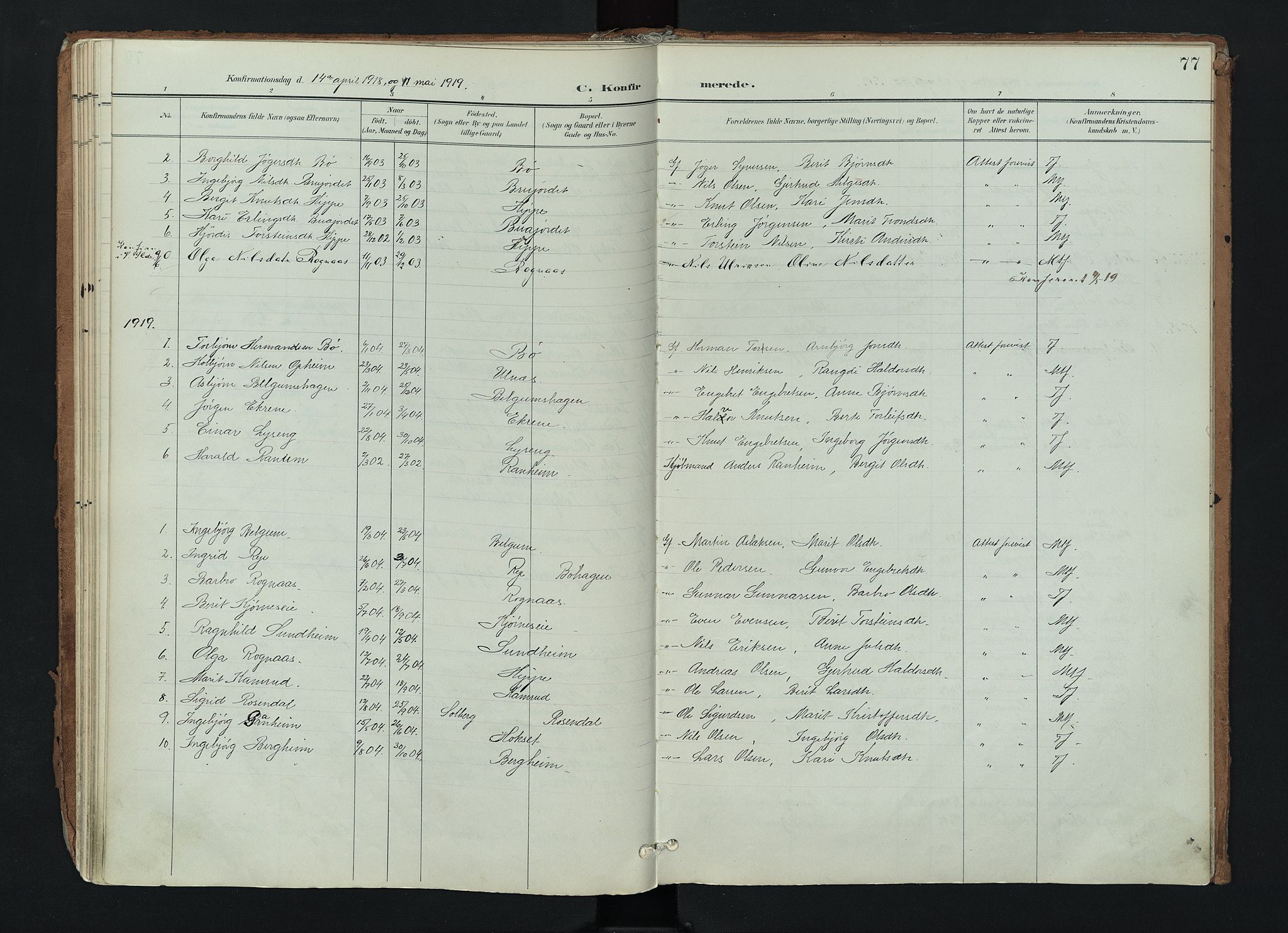 Nord-Aurdal prestekontor, SAH/PREST-132/H/Ha/Haa/L0017: Parish register (official) no. 17, 1897-1926, p. 77