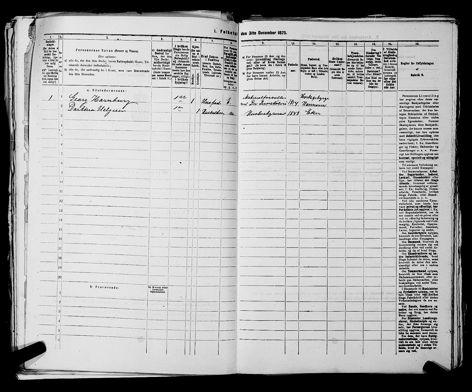 SAKO, 1875 census for 0602 Drammen, 1875, p. 3615