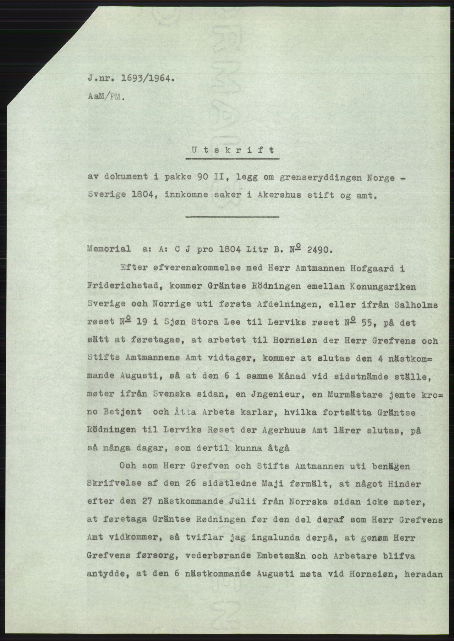 Statsarkivet i Oslo, AV/SAO-A-10621/Z/Zd/L0020: Avskrifter, j.nr 905-1844/1964, 1964, p. 328