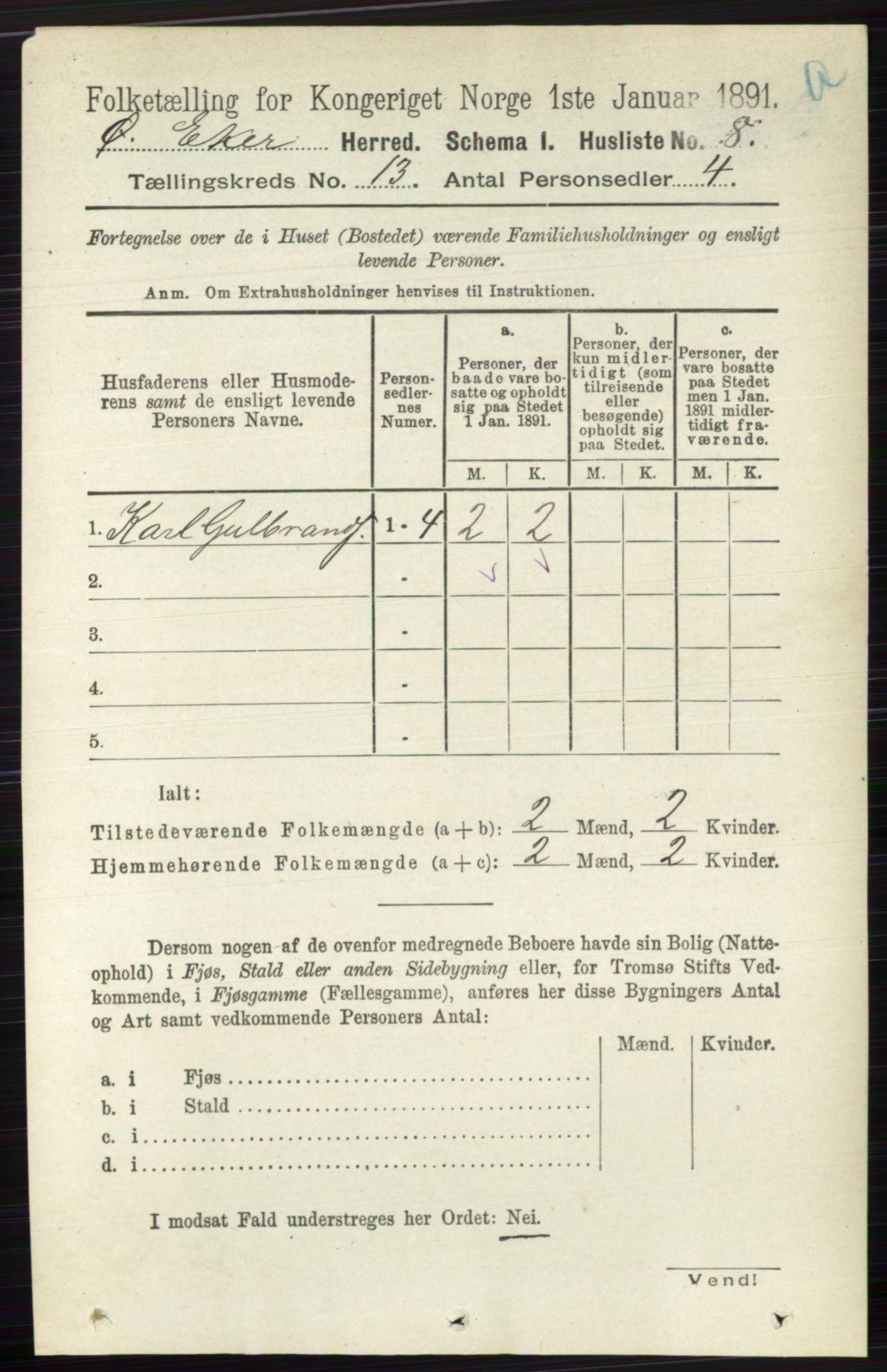 RA, 1891 census for 0624 Øvre Eiker, 1891, p. 5787