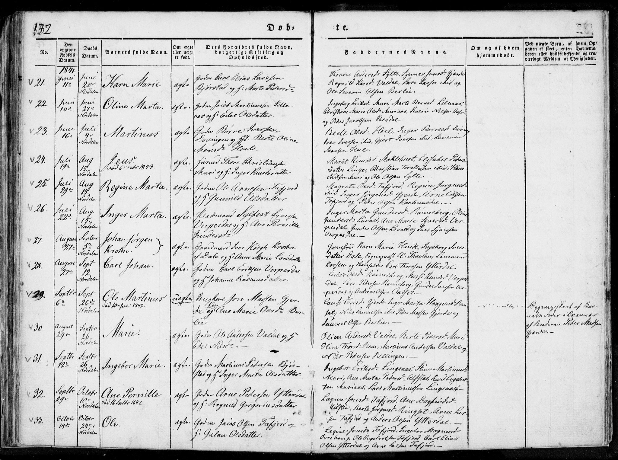 Ministerialprotokoller, klokkerbøker og fødselsregistre - Møre og Romsdal, SAT/A-1454/519/L0247: Parish register (official) no. 519A06, 1827-1846, p. 132