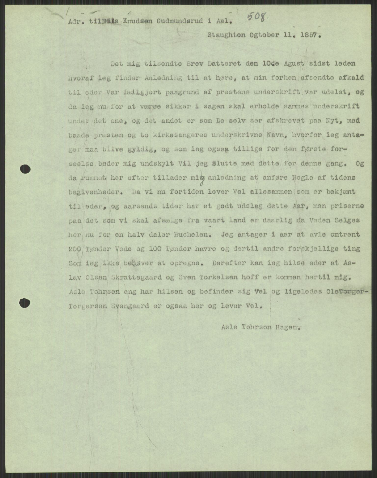 Samlinger til kildeutgivelse, Amerikabrevene, AV/RA-EA-4057/F/L0037: Arne Odd Johnsens amerikabrevsamling I, 1855-1900, p. 1141