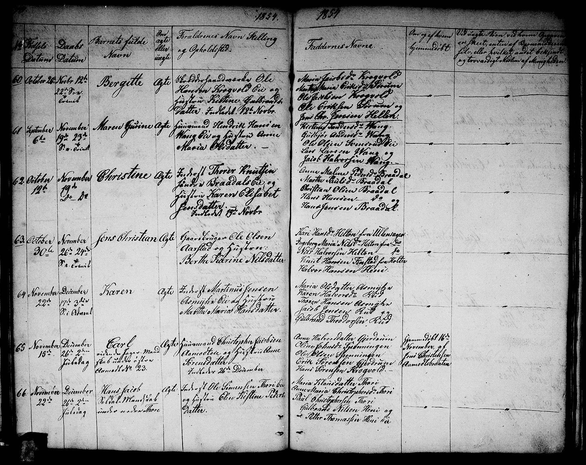 Gjerdrum prestekontor Kirkebøker, AV/SAO-A-10412b/G/Ga/L0003: Parish register (copy) no. I 3, 1851-1858, p. 70-71