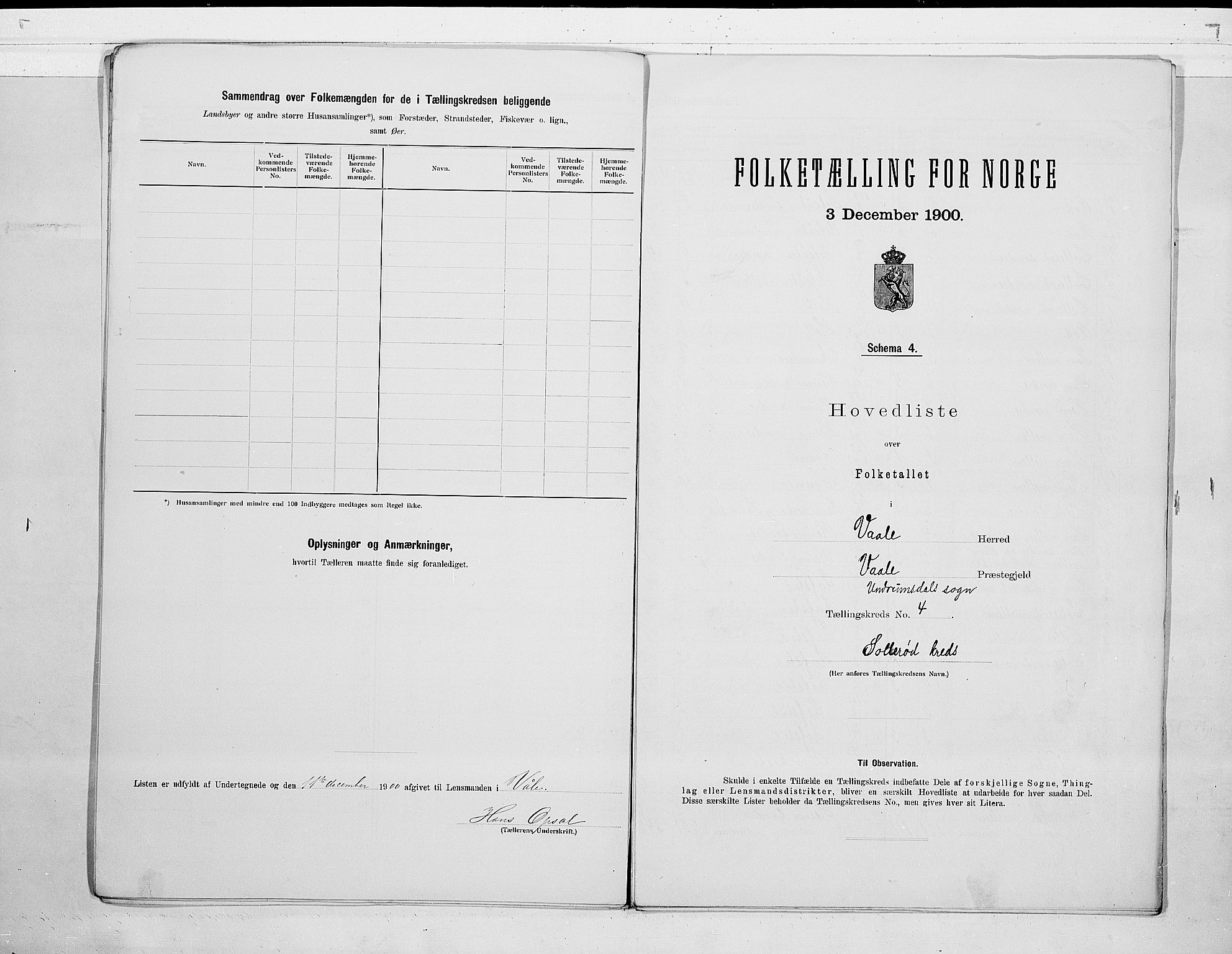 RA, 1900 census for Våle, 1900, p. 12