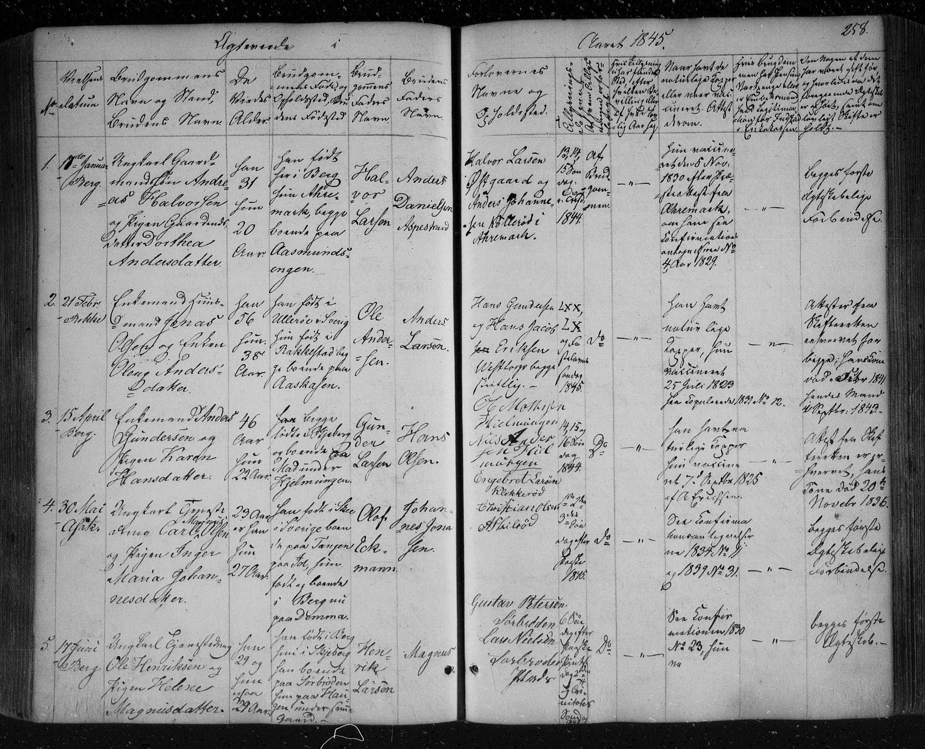Berg prestekontor Kirkebøker, SAO/A-10902/F/Fa/L0004: Parish register (official) no. I 4, 1843-1860, p. 258