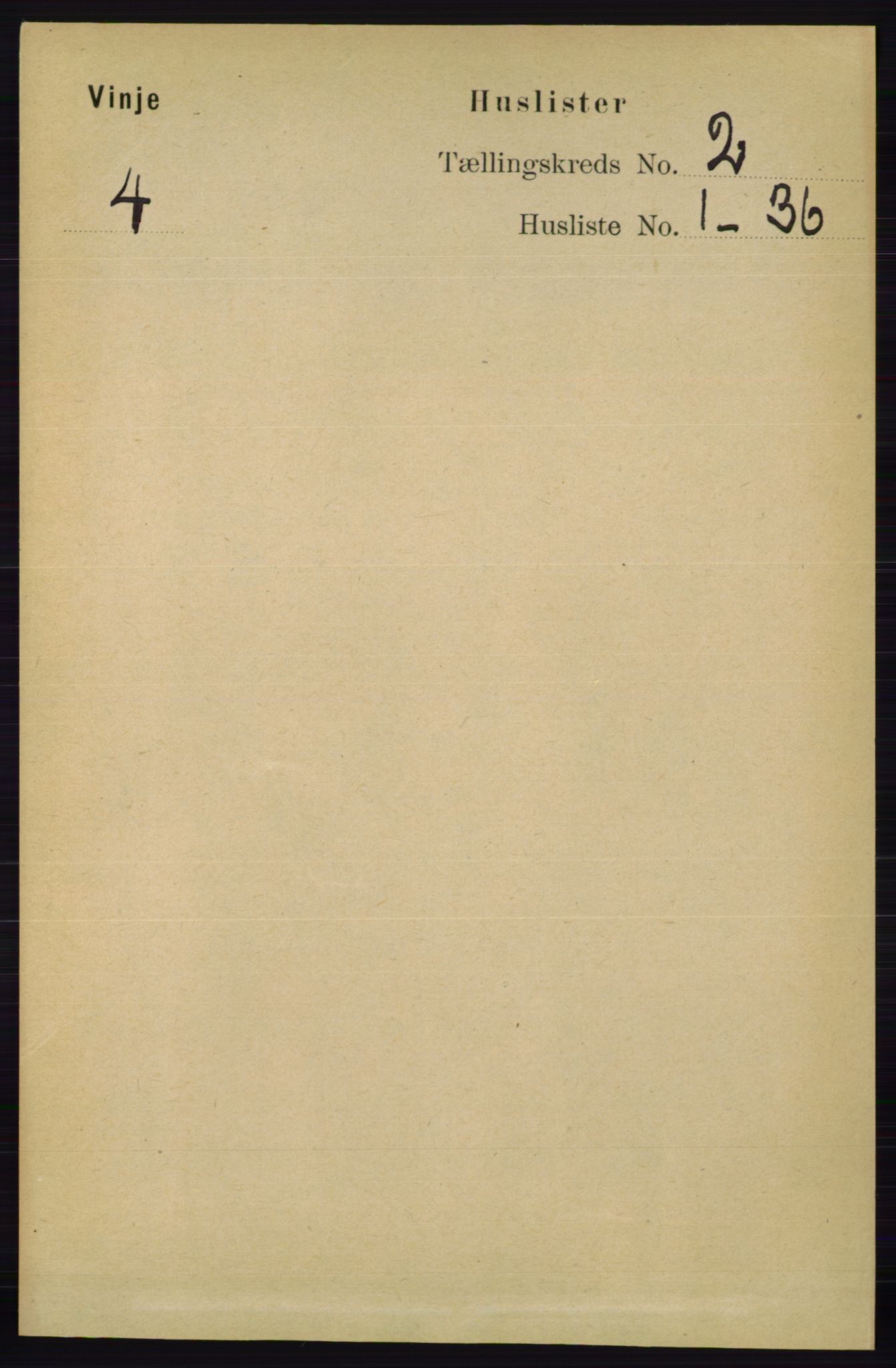 RA, 1891 census for 0834 Vinje, 1891, p. 317
