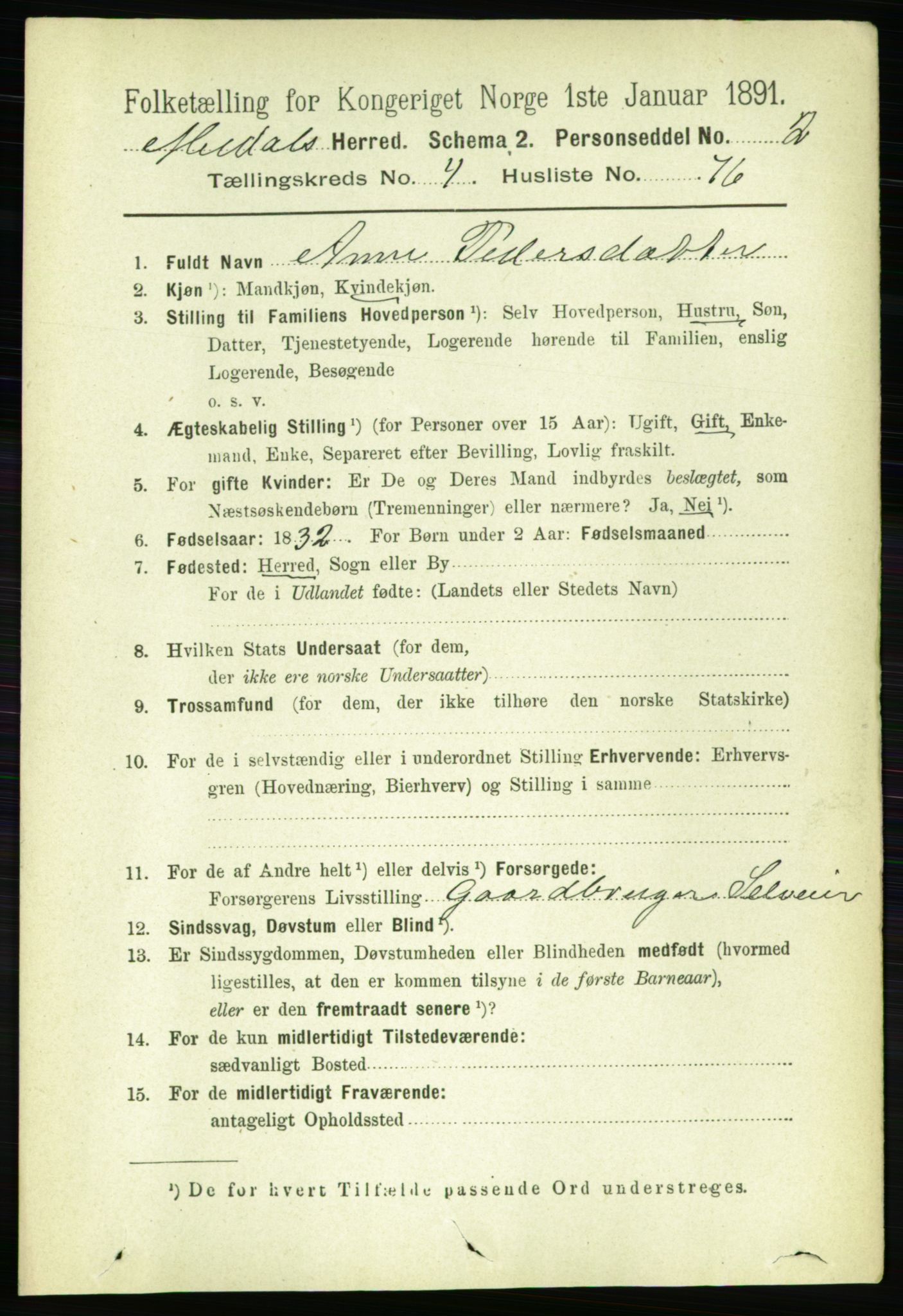 RA, 1891 census for 1636 Meldal, 1891, p. 2453