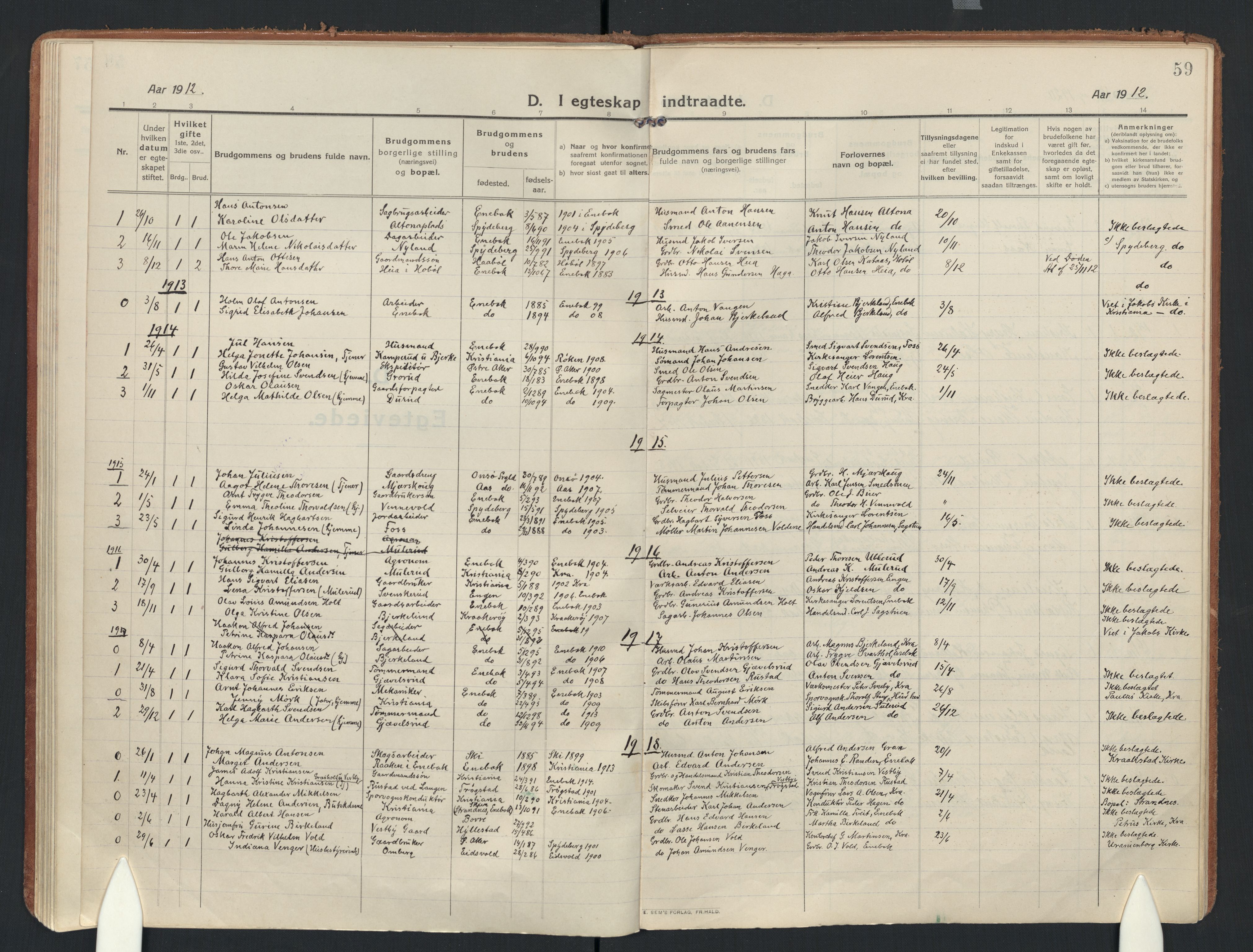 Enebakk prestekontor Kirkebøker, SAO/A-10171c/F/Fb/L0003: Parish register (official) no. II 3, 1912-1946, p. 59