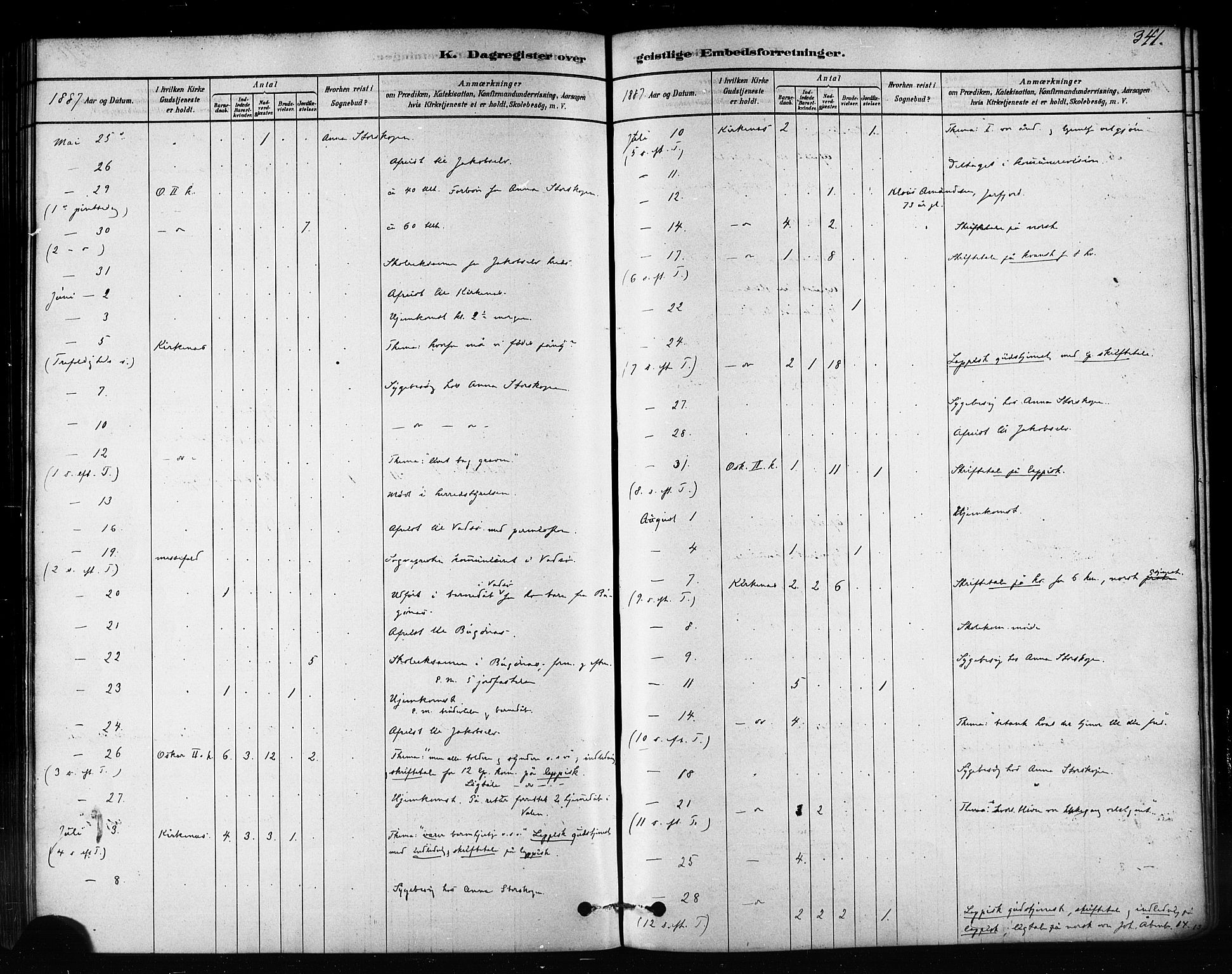 Sør-Varanger sokneprestkontor, AV/SATØ-S-1331/H/Ha/L0003kirke: Parish register (official) no. 3, 1878-1891, p. 341