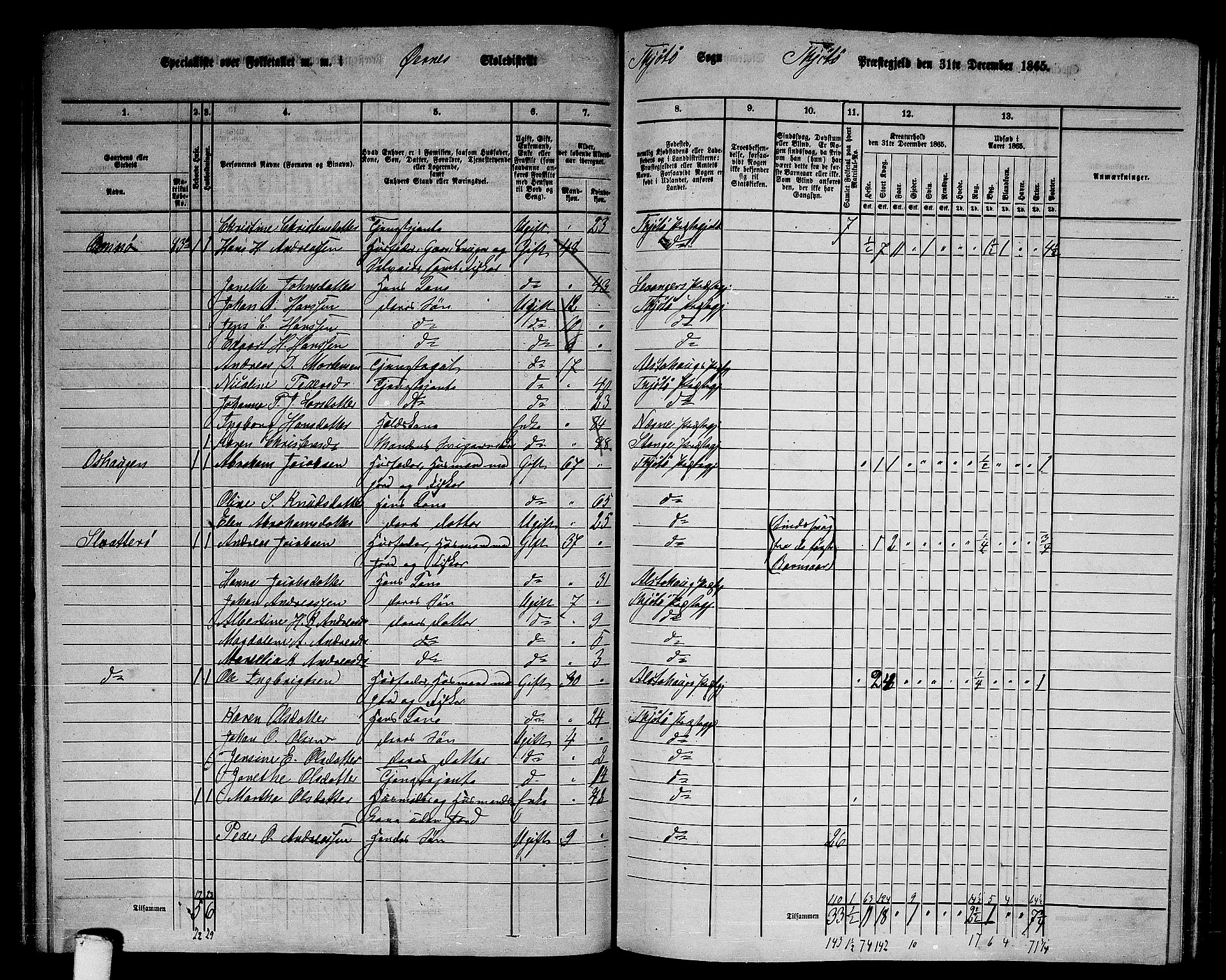 RA, 1865 census for Tjøtta, 1865, p. 77