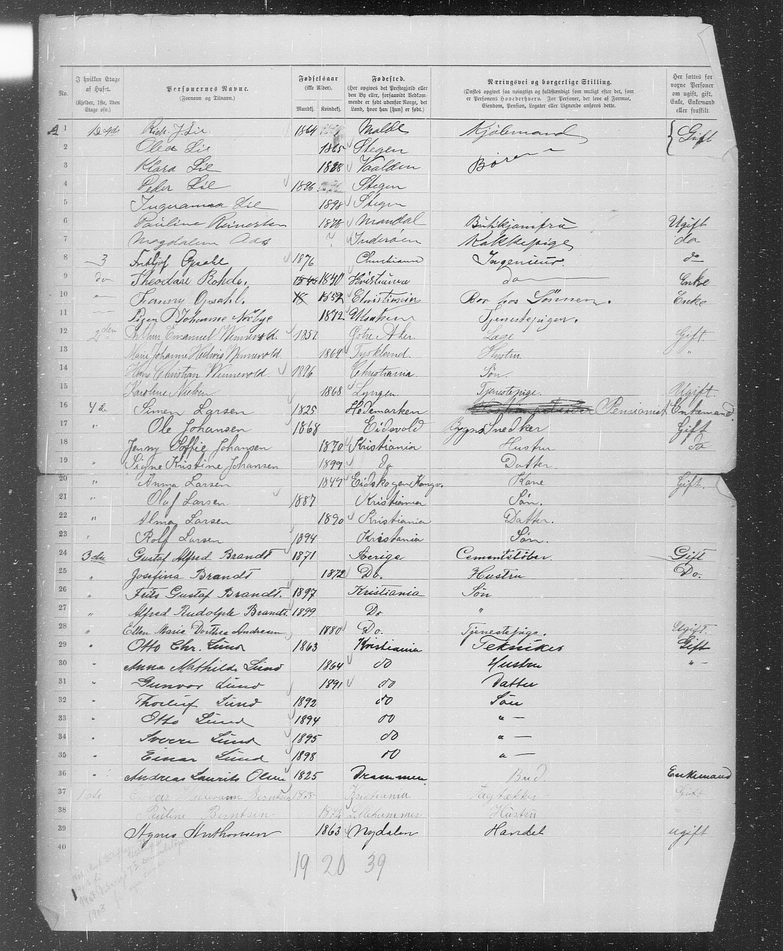 OBA, Municipal Census 1899 for Kristiania, 1899, p. 369