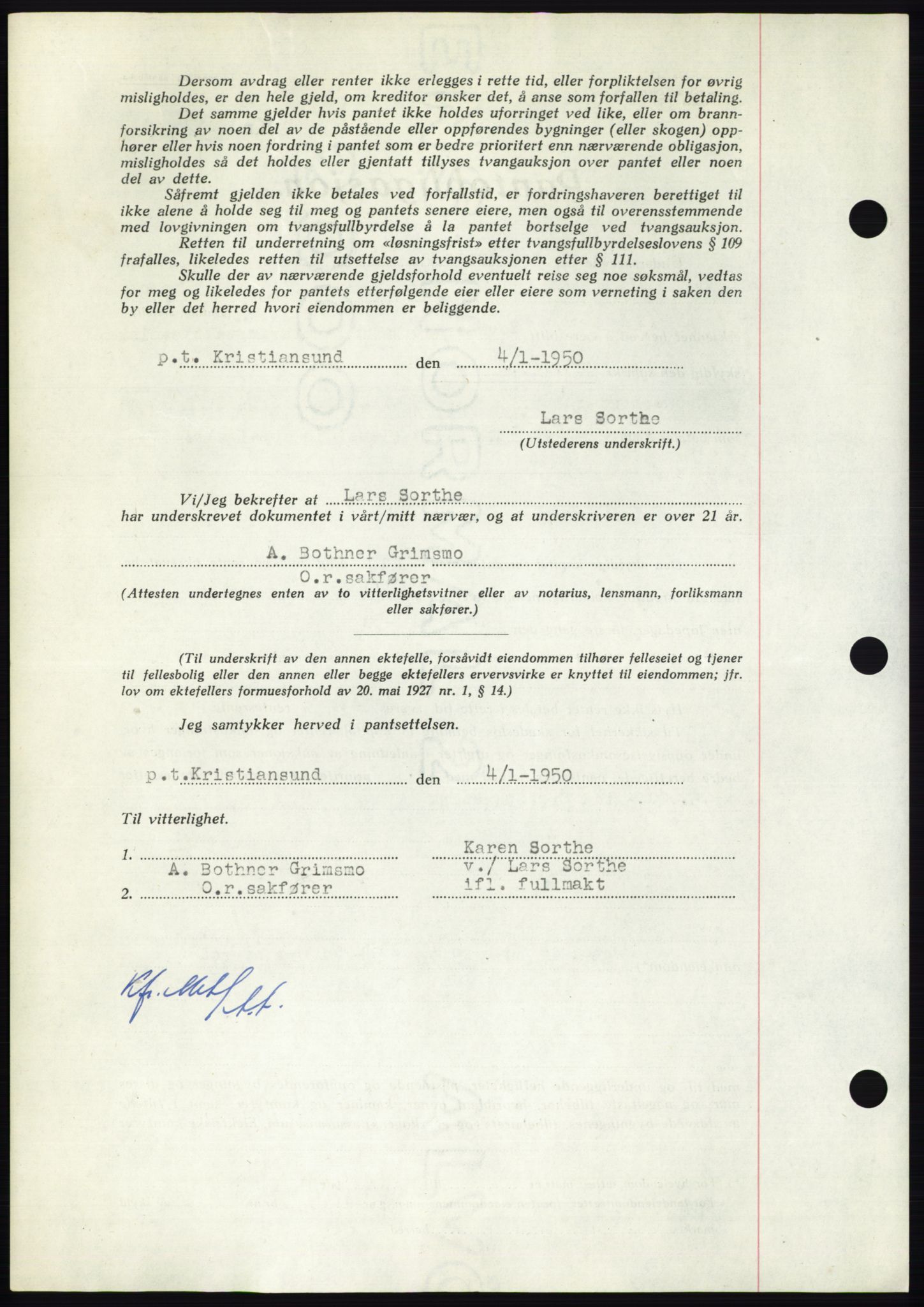 Nordmøre sorenskriveri, AV/SAT-A-4132/1/2/2Ca: Mortgage book no. B103, 1949-1950, Diary no: : 53/1950