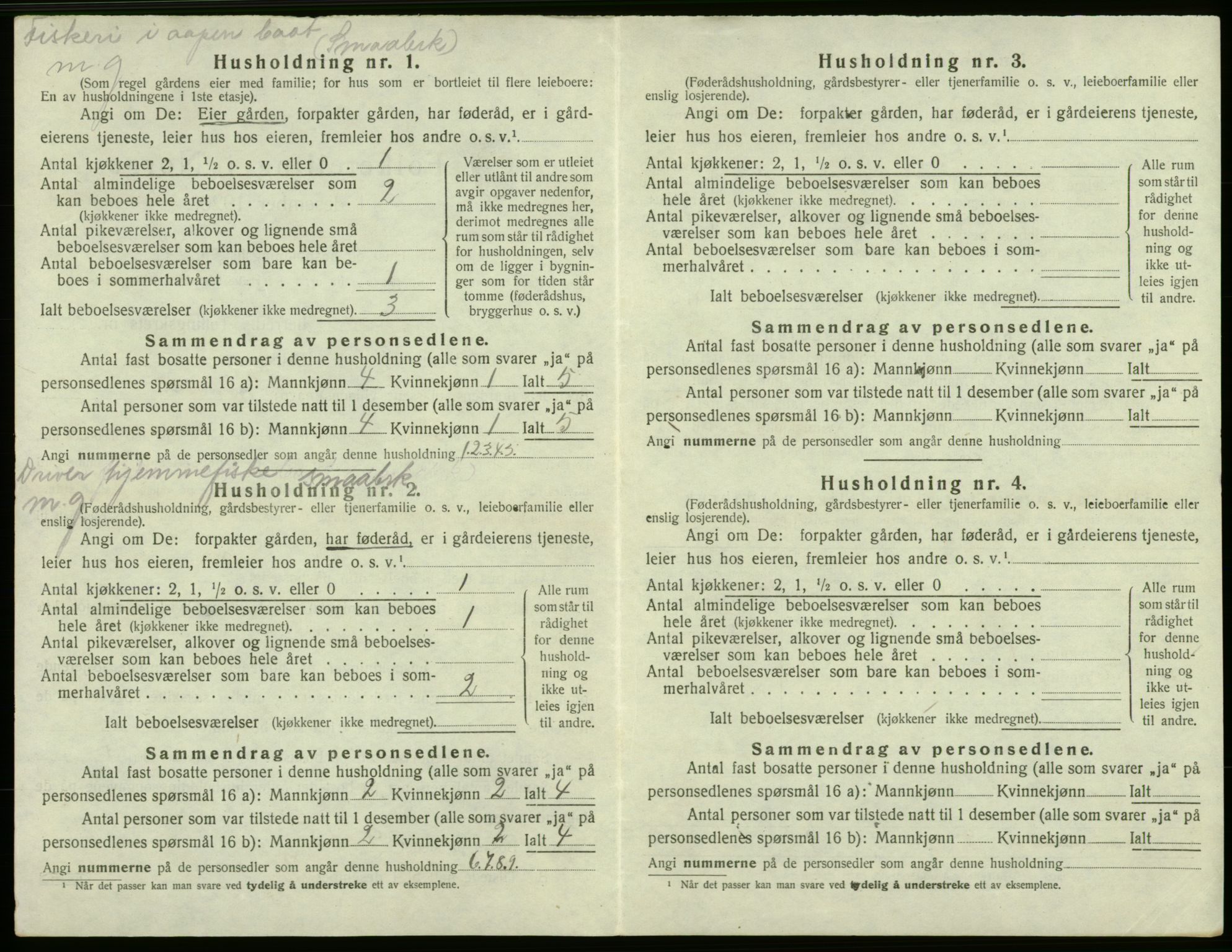 SAB, 1920 census for Bremnes, 1920, p. 156