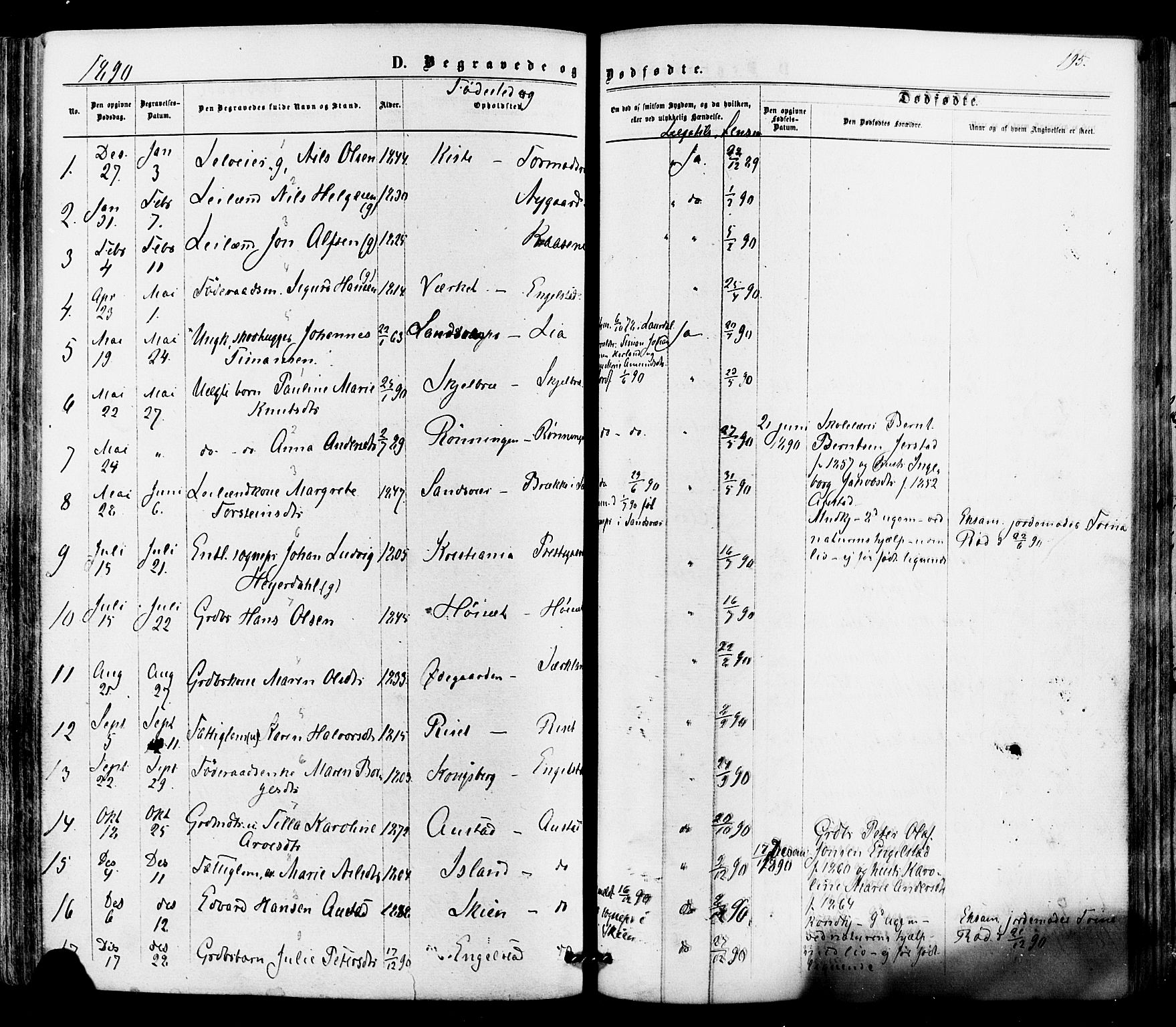 Siljan kirkebøker, SAKO/A-300/F/Fa/L0002: Parish register (official) no. 2, 1870-1895, p. 195