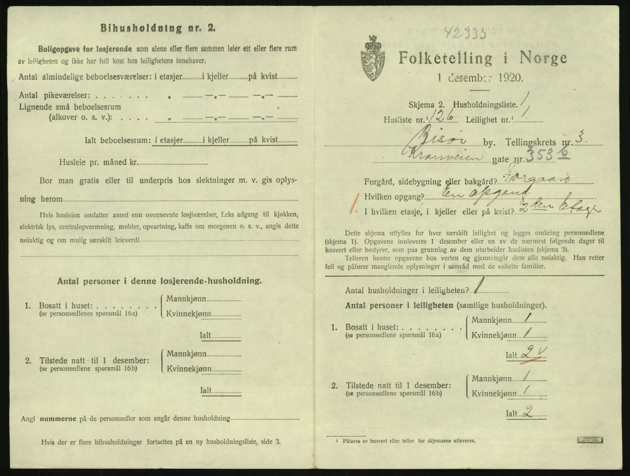 SAK, 1920 census for Risør, 1920, p. 2881