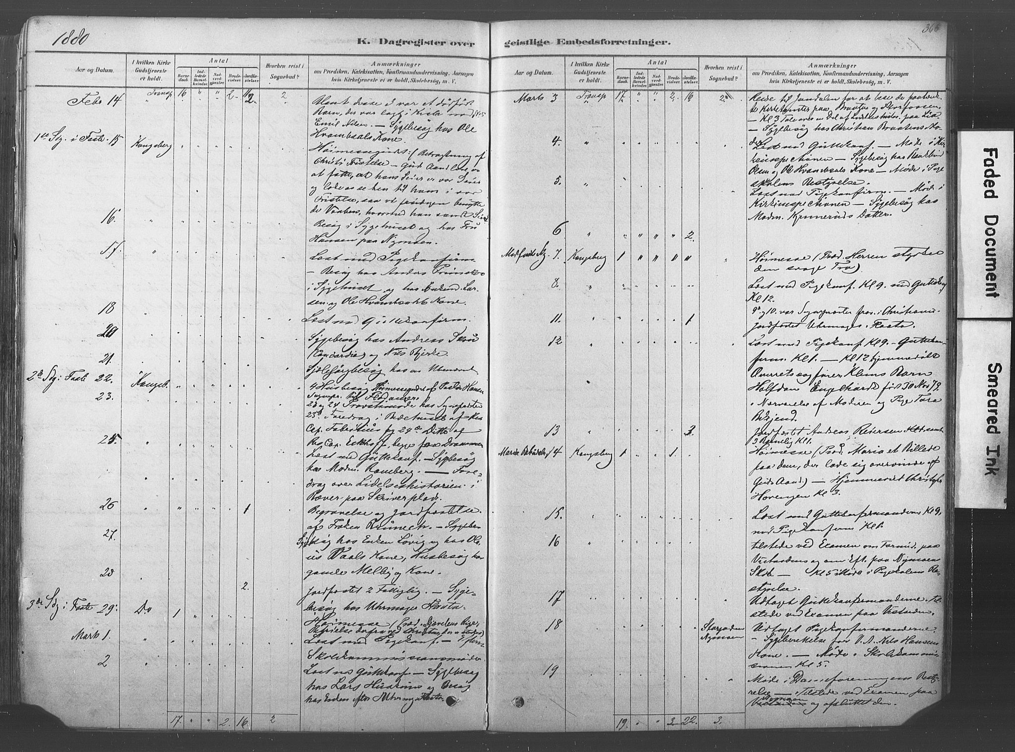 Kongsberg kirkebøker, AV/SAKO-A-22/F/Fb/L0001: Parish register (official) no. II 1, 1878-1886, p. 366