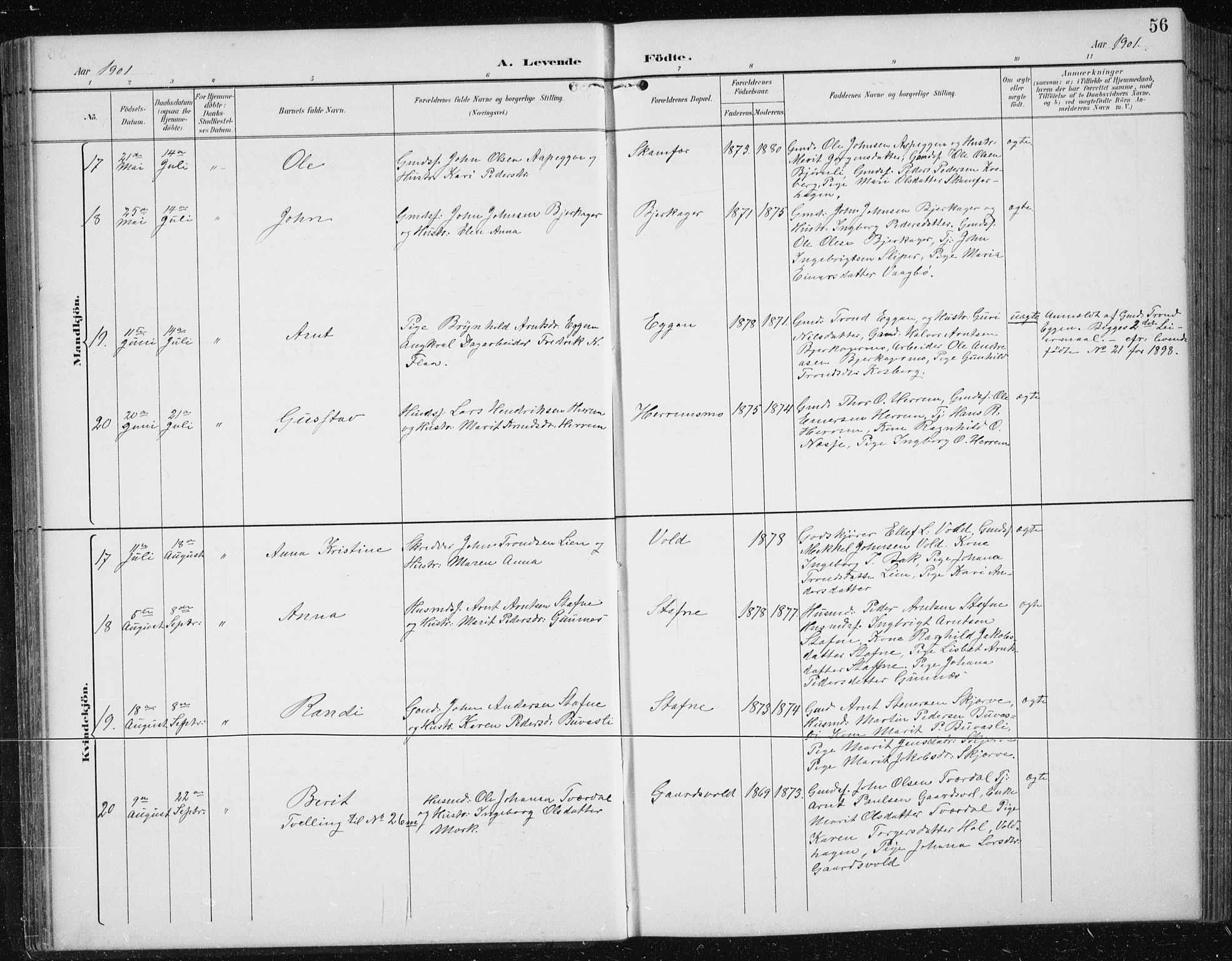 Ministerialprotokoller, klokkerbøker og fødselsregistre - Sør-Trøndelag, AV/SAT-A-1456/674/L0876: Parish register (copy) no. 674C03, 1892-1912, p. 56