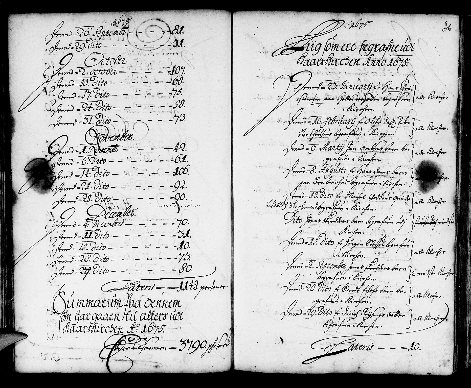 Korskirken sokneprestembete, SAB/A-76101/H/Haa/L0001: Parish register (official) no. A 1, 1674-1688, p. 36