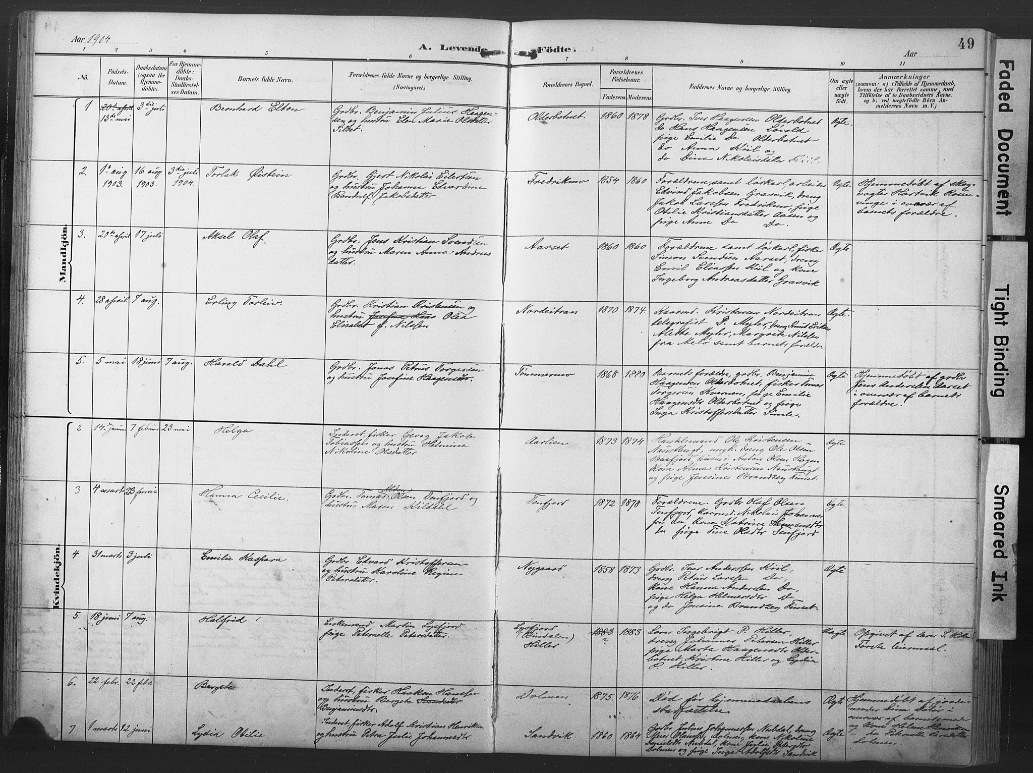 Ministerialprotokoller, klokkerbøker og fødselsregistre - Nord-Trøndelag, AV/SAT-A-1458/789/L0706: Parish register (copy) no. 789C01, 1888-1931, p. 49