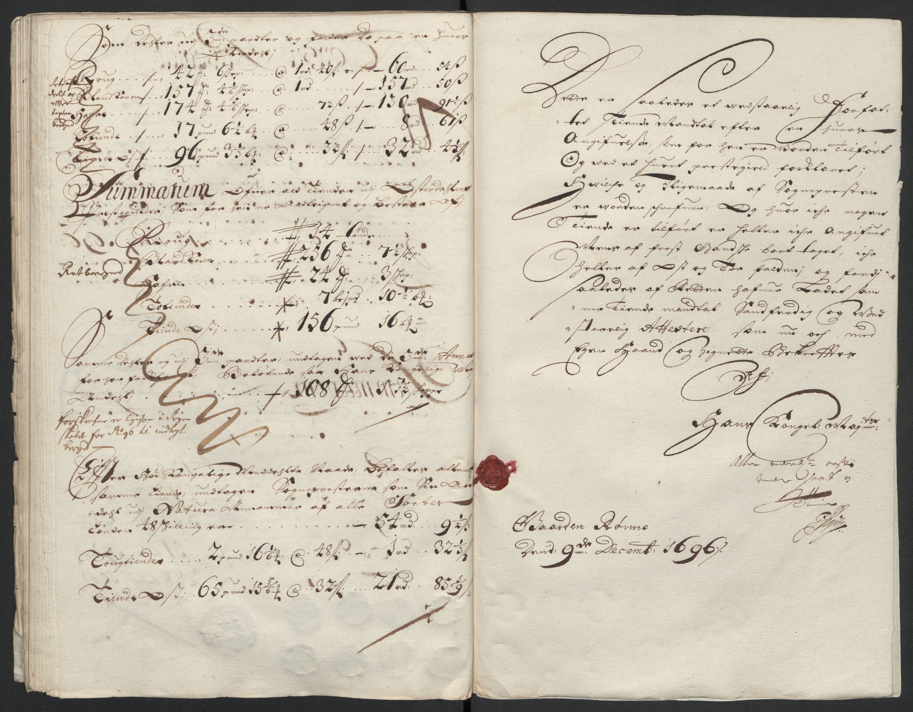 Rentekammeret inntil 1814, Reviderte regnskaper, Fogderegnskap, AV/RA-EA-4092/R13/L0834: Fogderegnskap Solør, Odal og Østerdal, 1696, p. 244