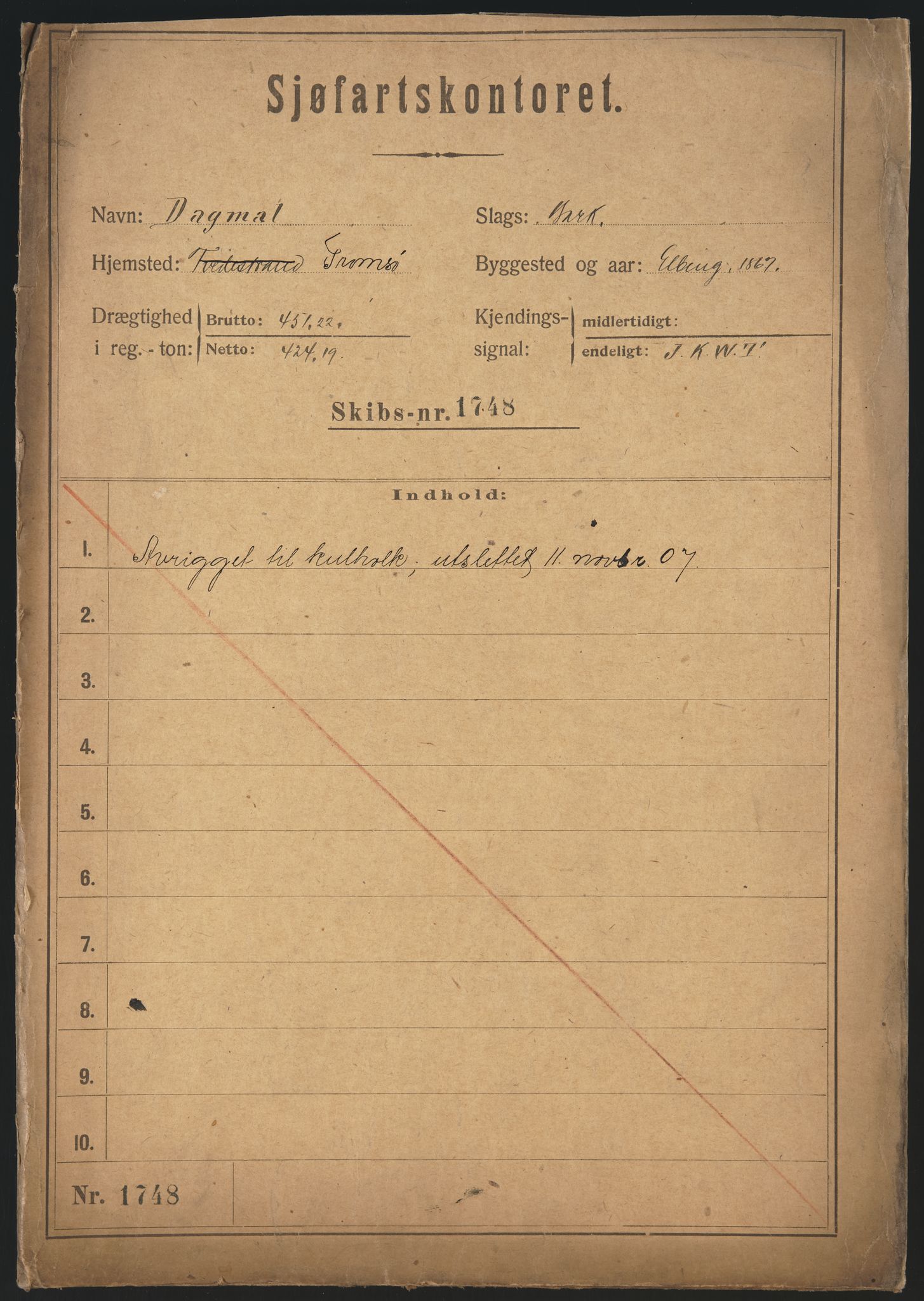 Sjøfartsdirektoratet med forløpere, skipsmapper slettede skip, RA/S-4998/F/Fa/L0225: --, 1867-1925, p. 475