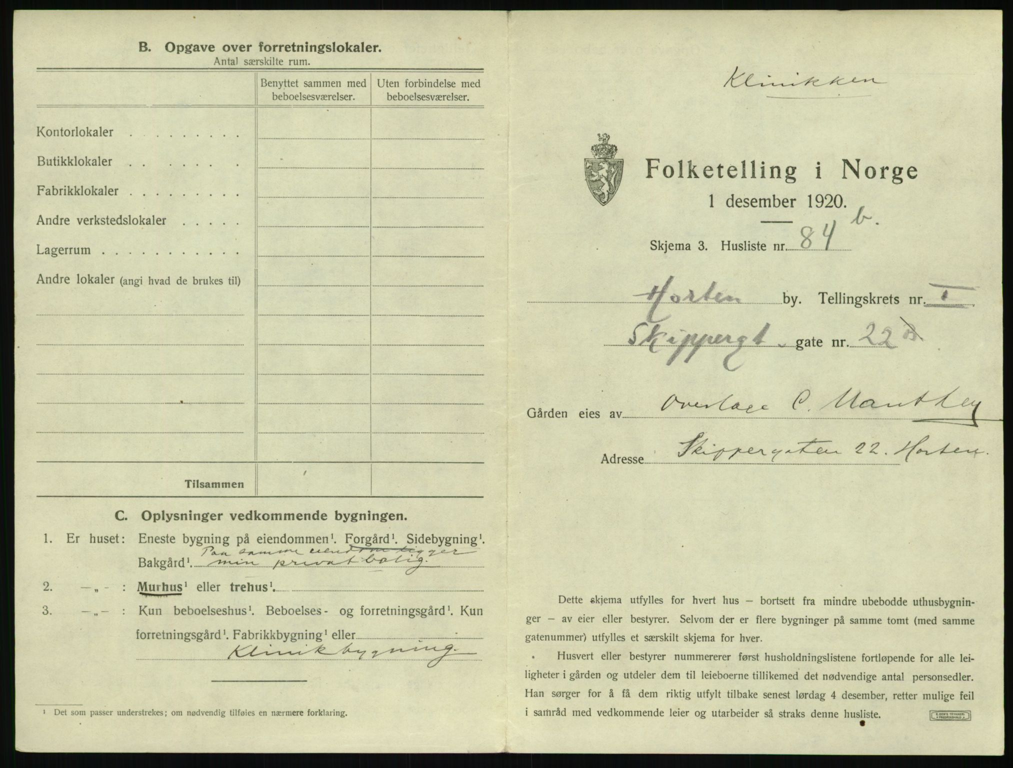 SAKO, 1920 census for Horten, 1920, p. 245