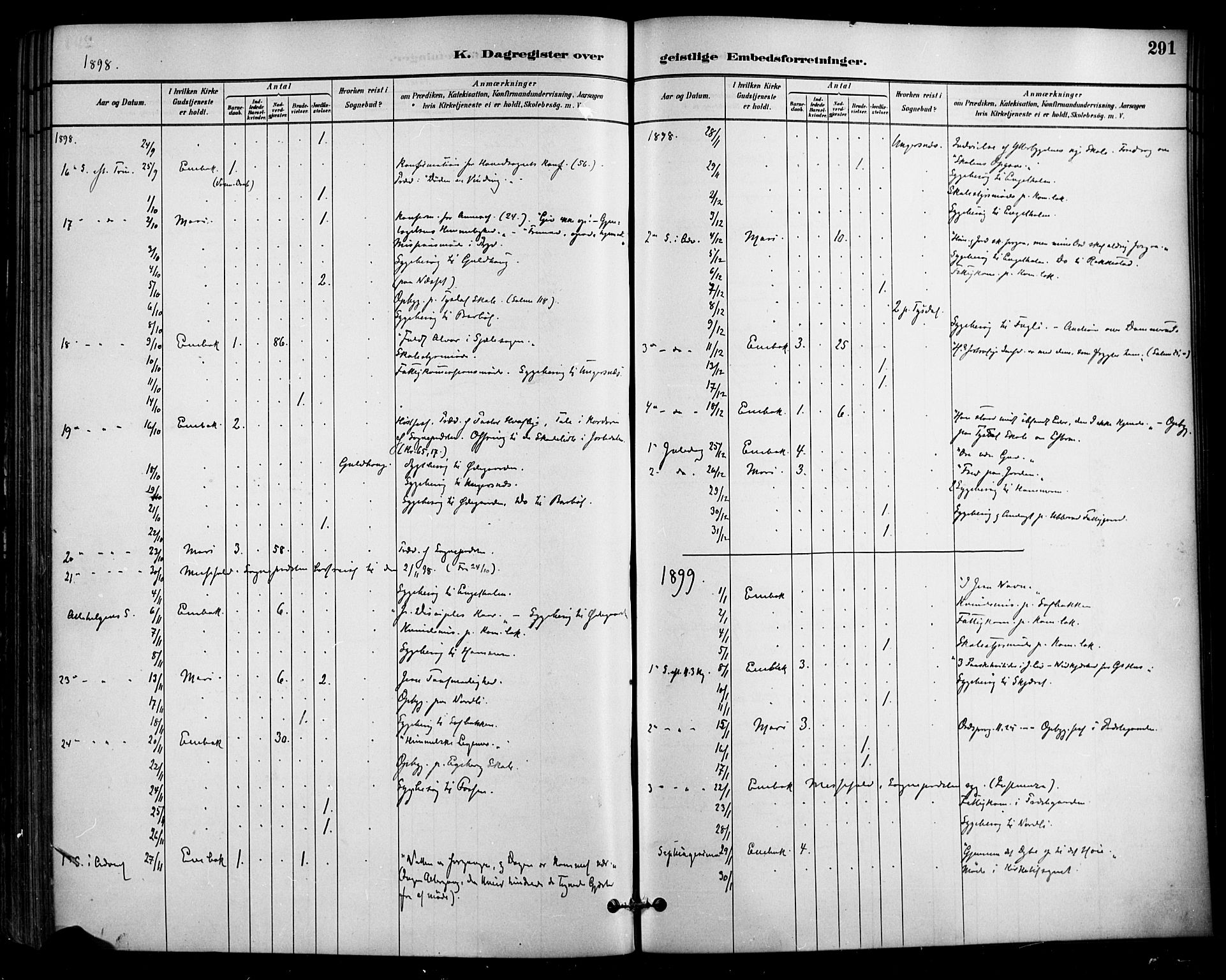 Enebakk prestekontor Kirkebøker, SAO/A-10171c/F/Fa/L0016: Parish register (official) no. I 16, 1883-1898, p. 291