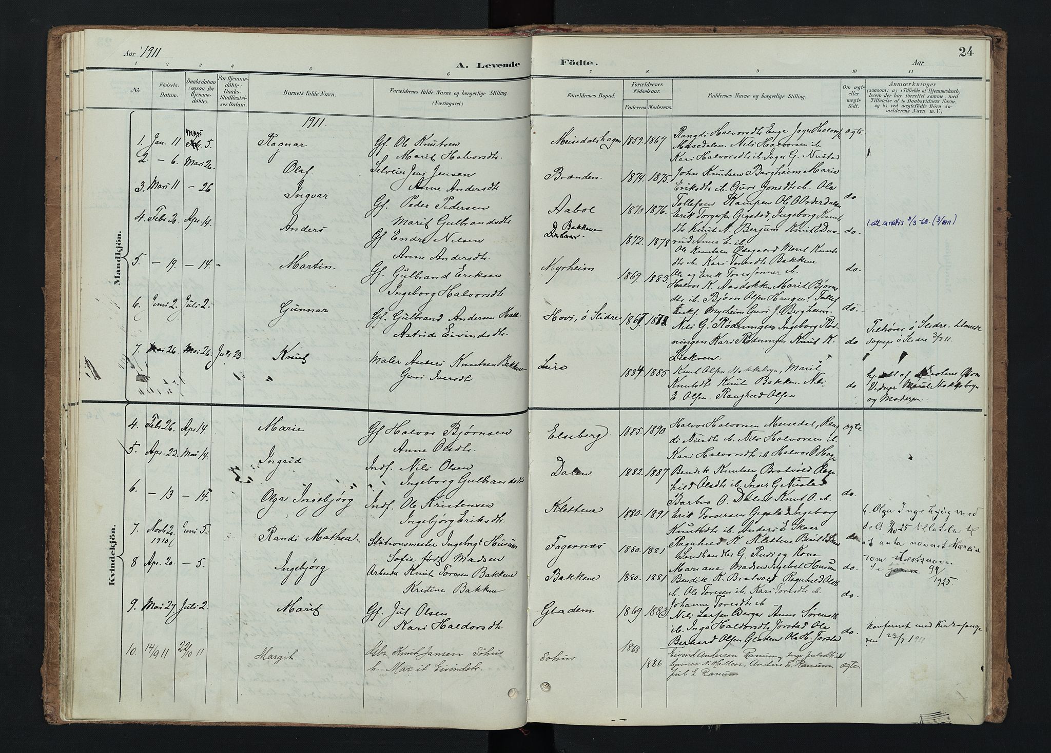 Nord-Aurdal prestekontor, AV/SAH-PREST-132/H/Ha/Haa/L0015: Parish register (official) no. 15, 1896-1914, p. 24